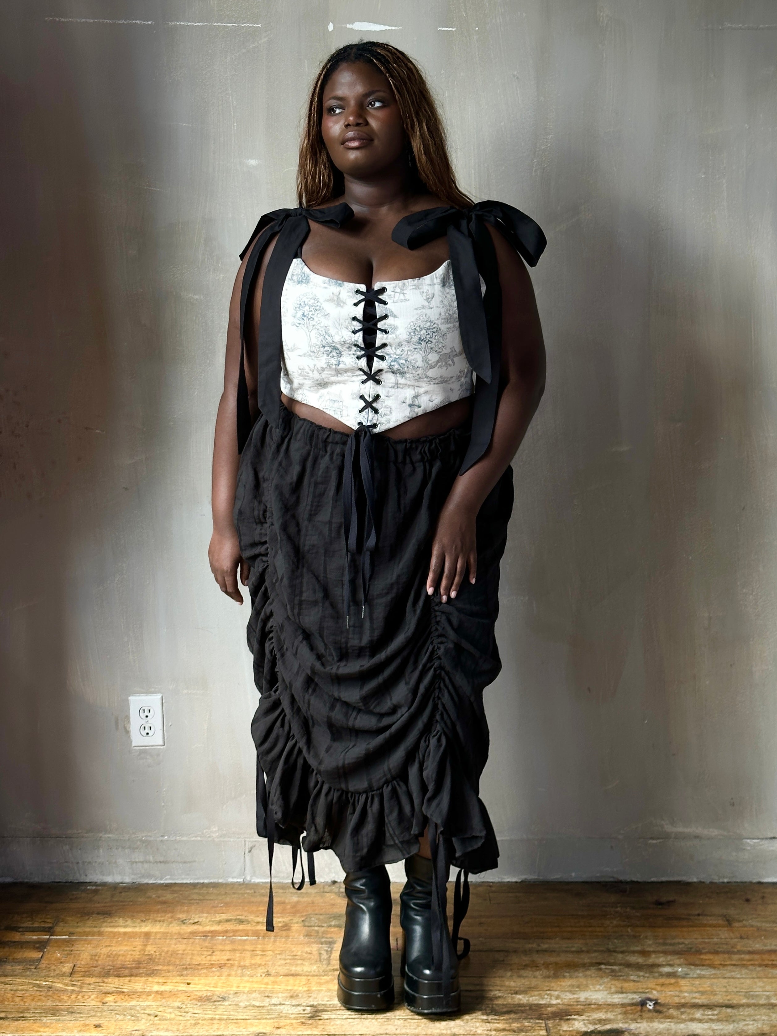 FW25: Corset Vest in Toile de Jouy (Pre-Order)