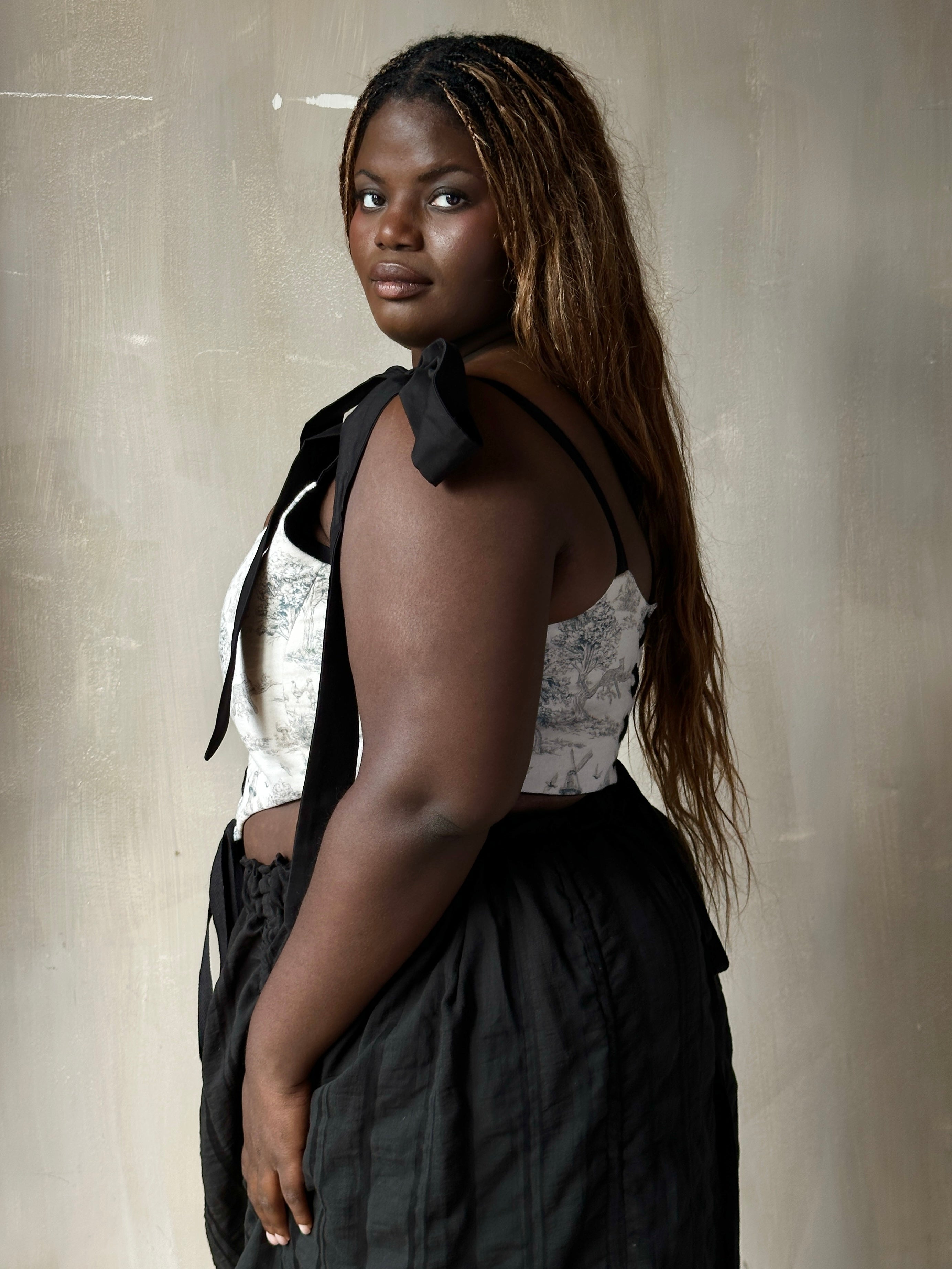 FW25: Corset Vest in Toile de Jouy (Pre-Order)
