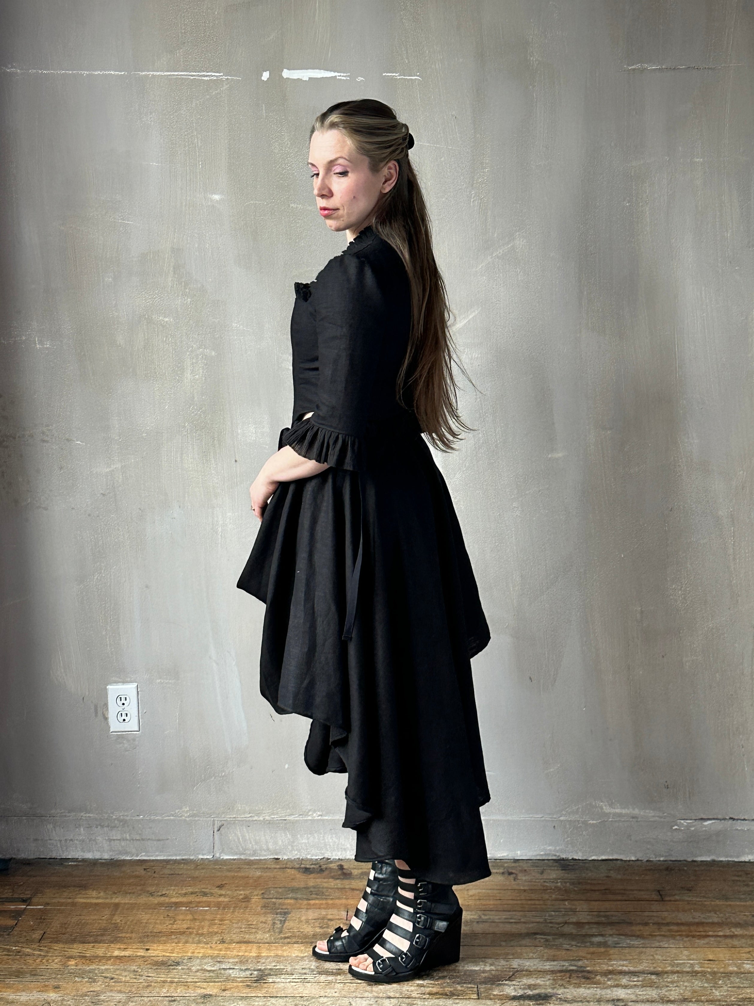 SS '26: Pastorale Set in Black Linen (Pre-Order)