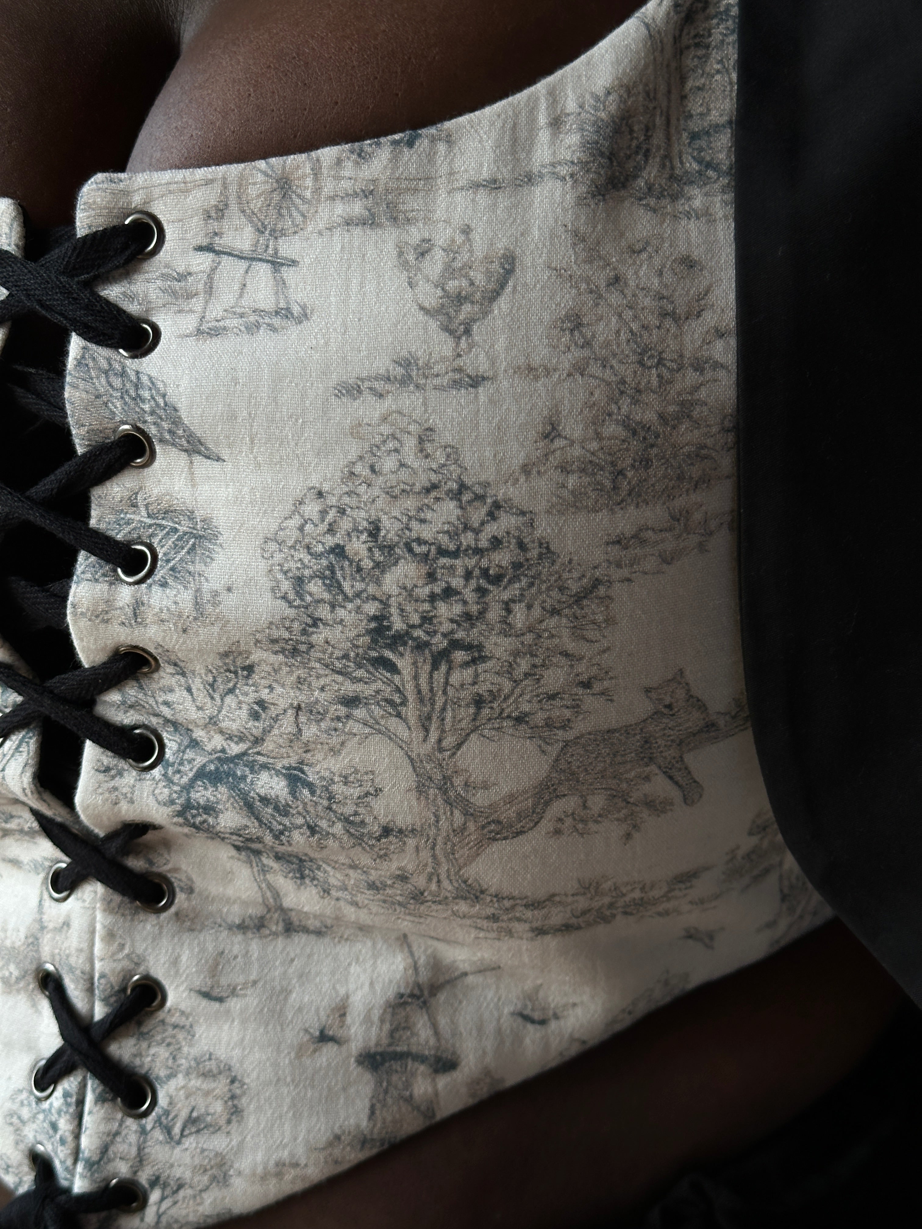 FW25: Corset Vest in Toile de Jouy (Pre-Order)
