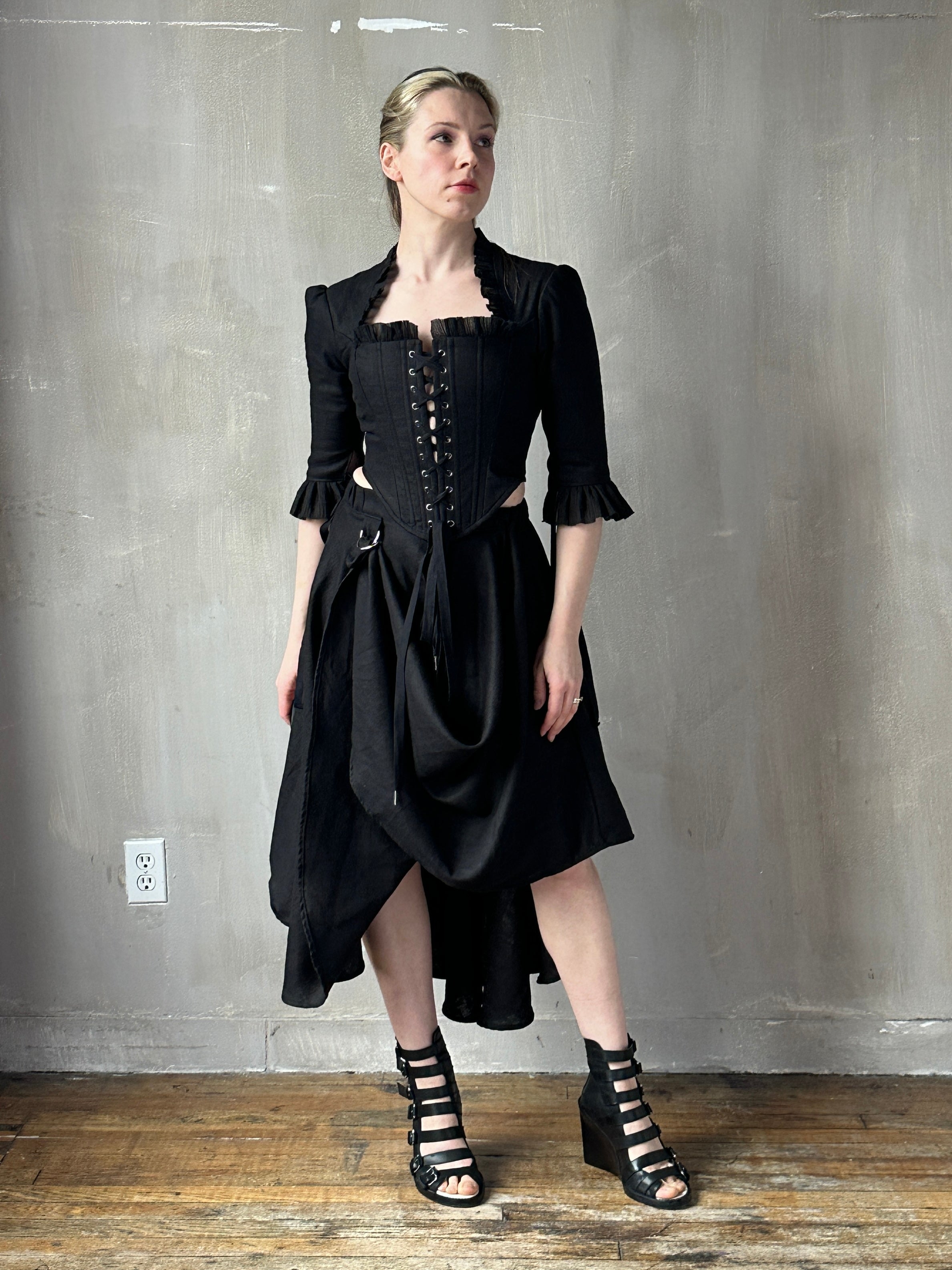 SS '26: Pastorale Set in Black Linen (Pre-Order)