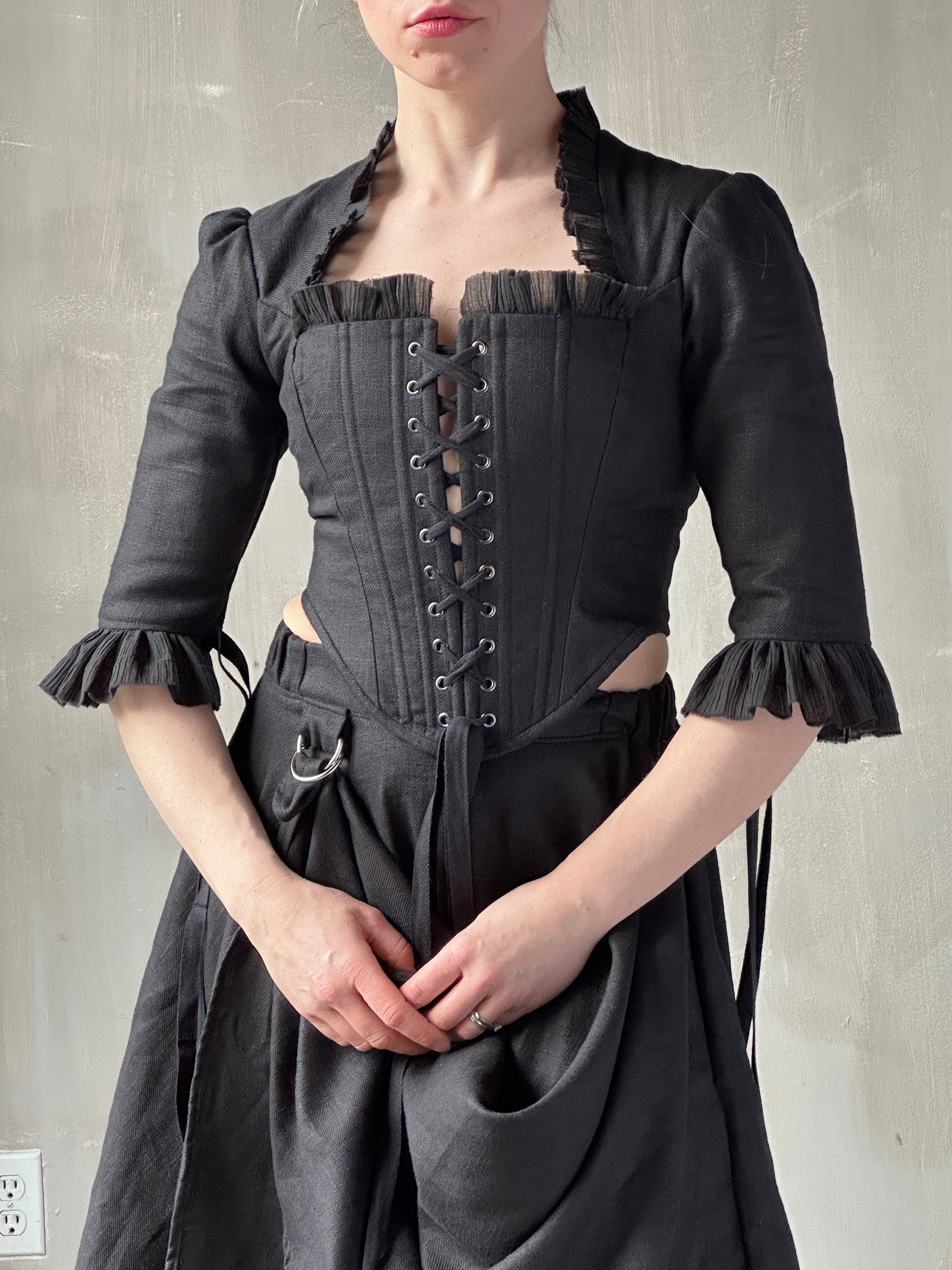 Spring '26: Pastorale Bodice in Black Linen (In Stock)