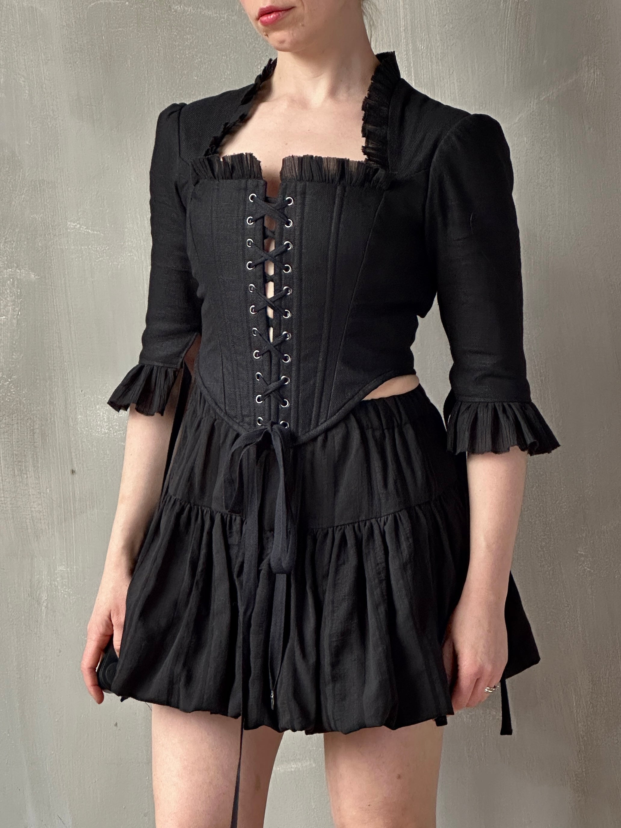 Spring '26: Pastorale Bodice in Black Linen (In Stock)