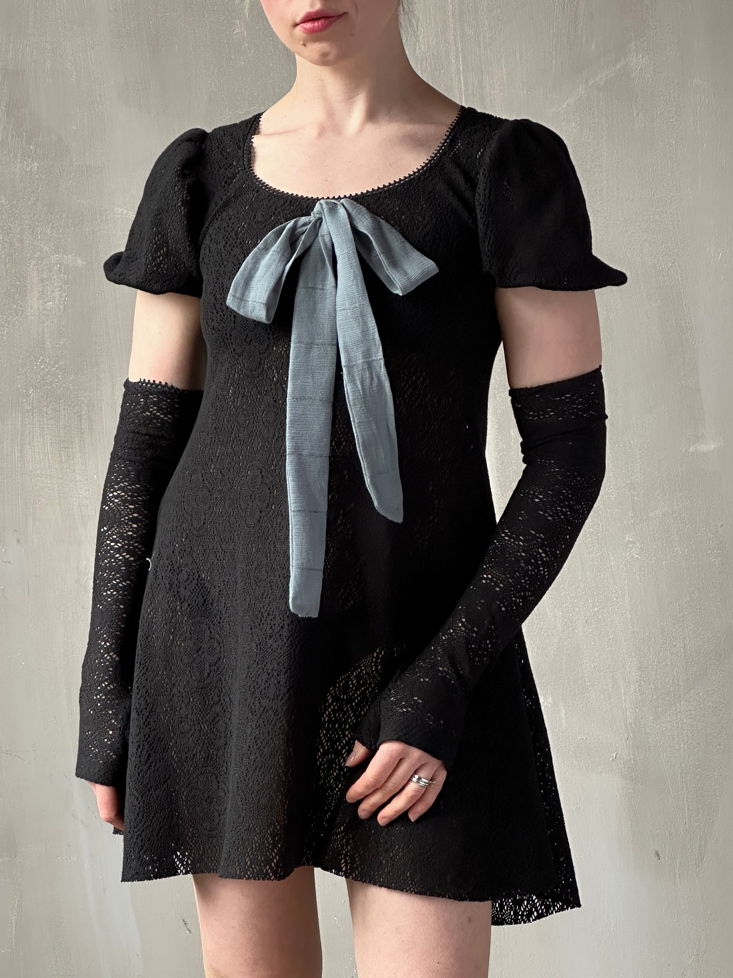 Spring '26: "Laura" Mini Dress in Black Cotton Lace (Pre-Order)