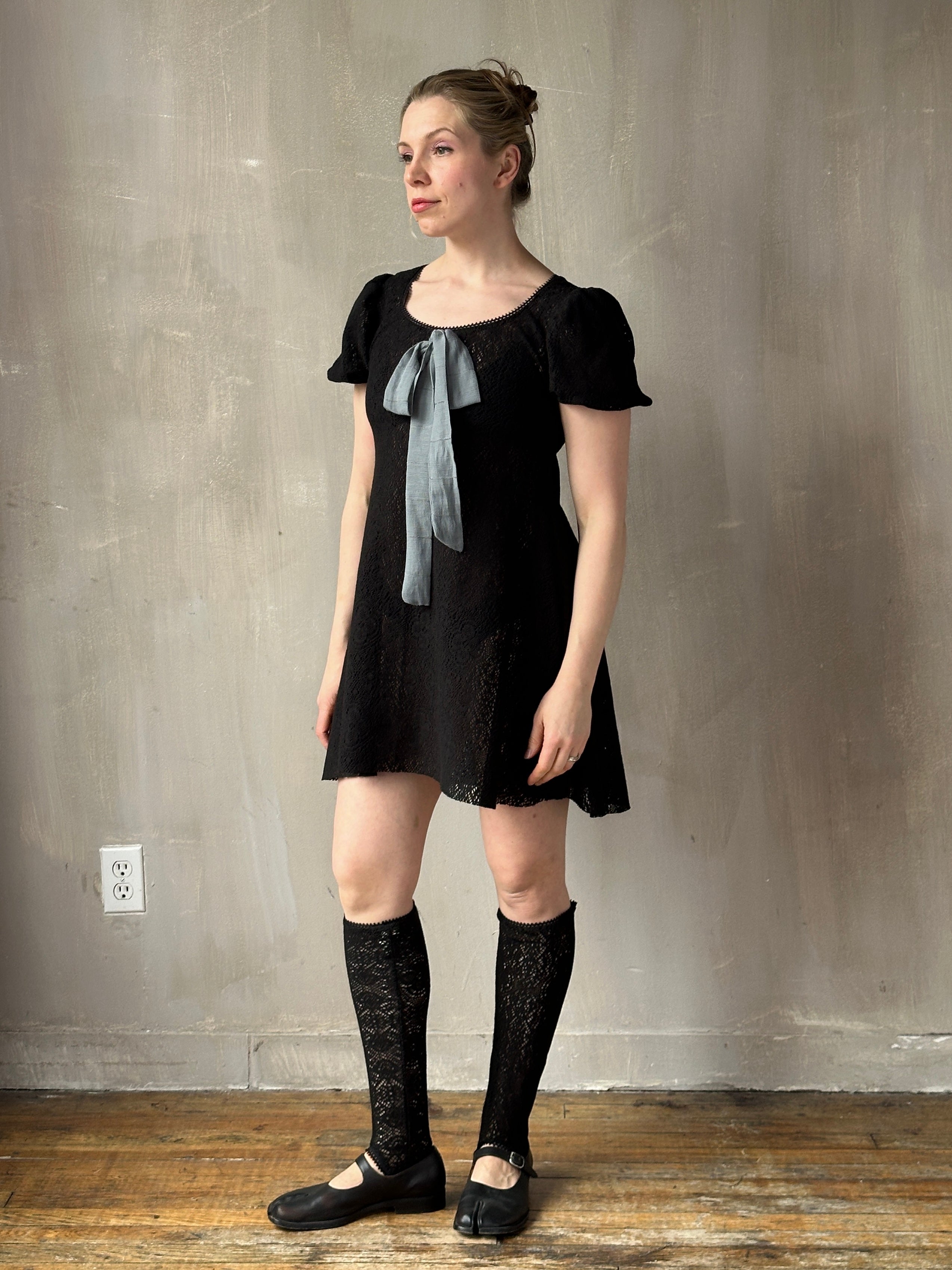 Spring '26: "Laura" Mini Dress in Black Cotton Lace (Pre-Order)