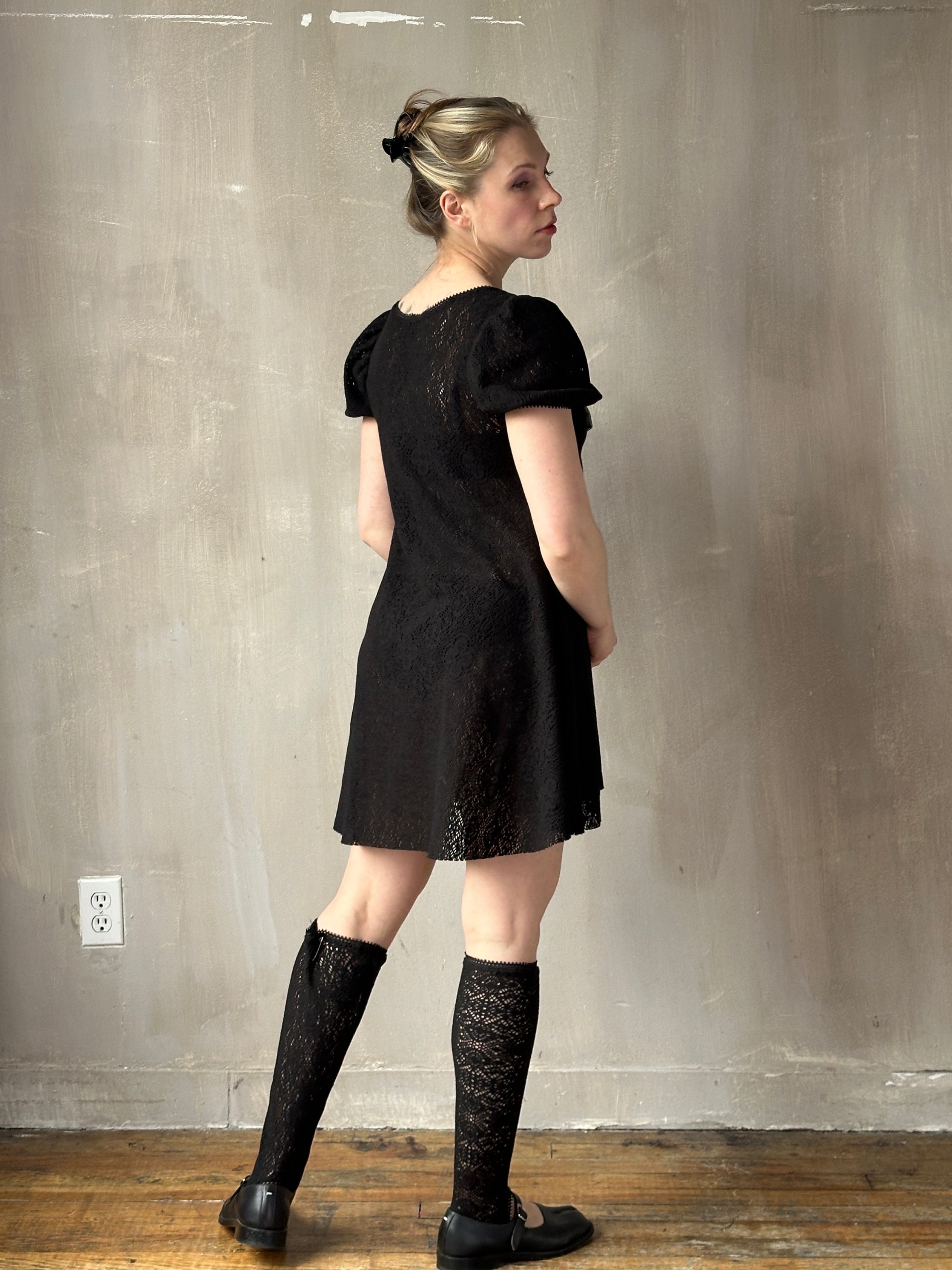 Spring '26: "Laura" Mini Dress in Black Cotton Lace (Pre-Order)