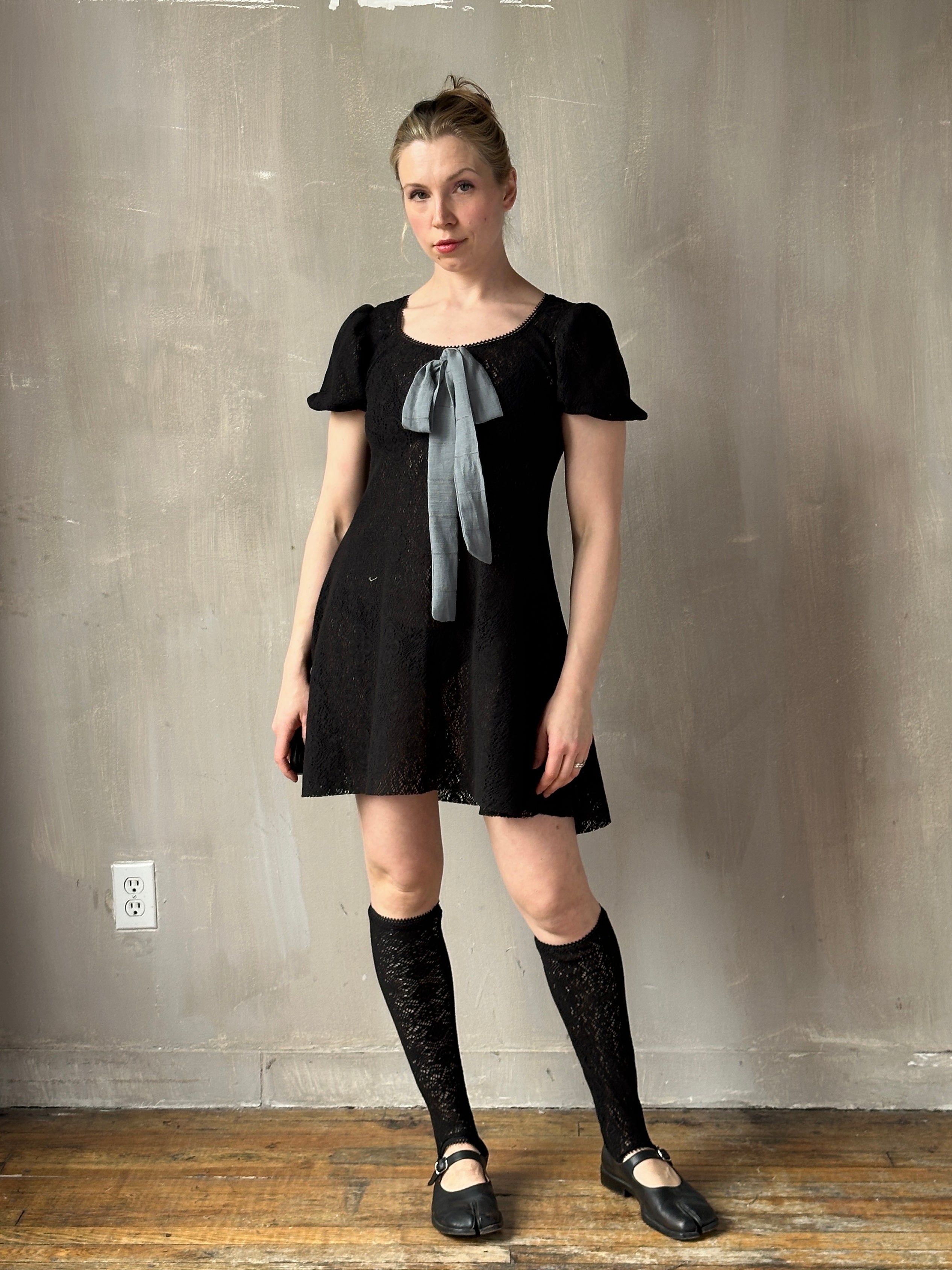 Spring '26: "Laura" Mini Dress in Black Cotton Lace (Pre-Order)