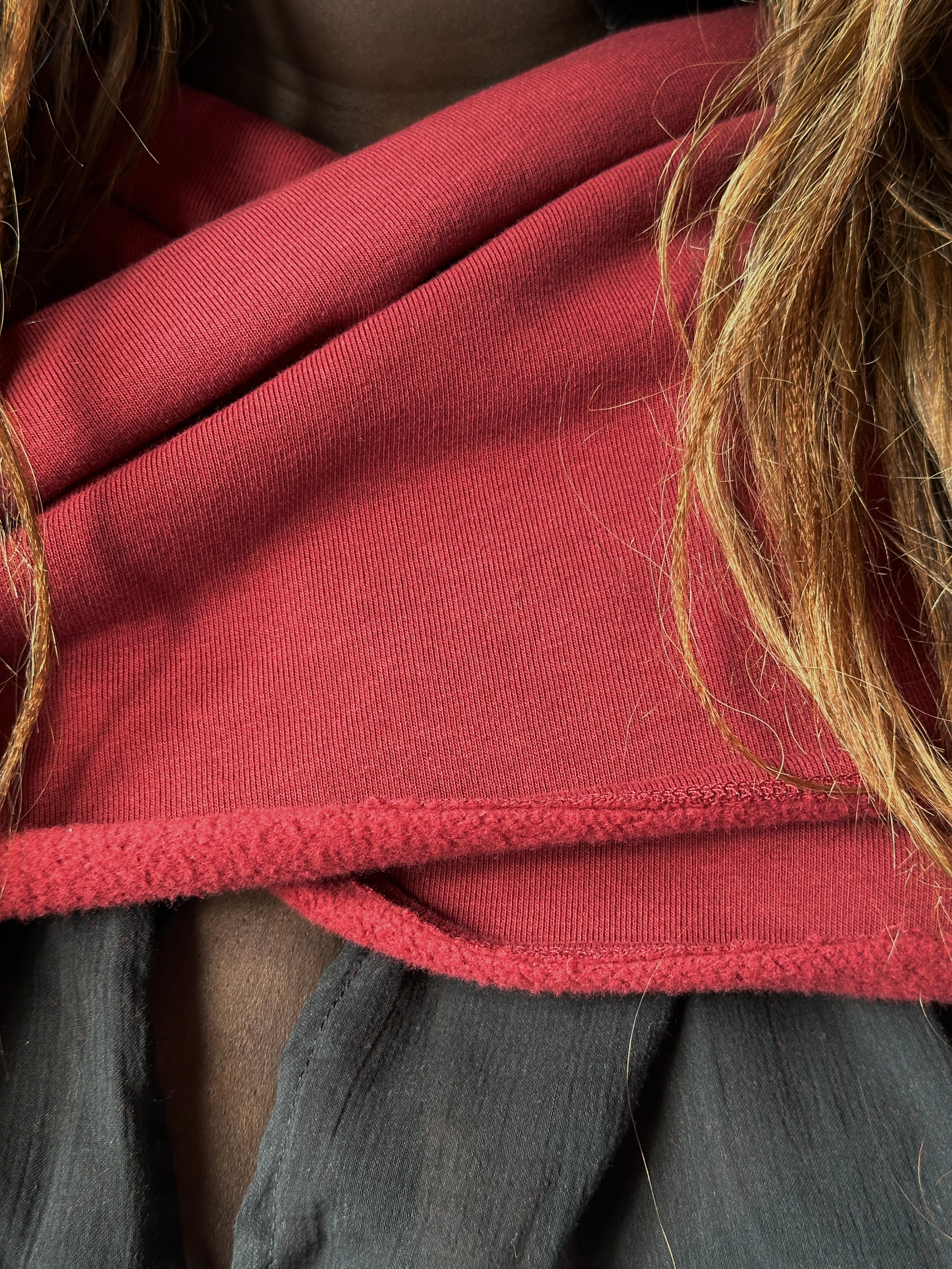 FW25: Mythic Cape in Oxblood Organic Fleece (Pre-Order)