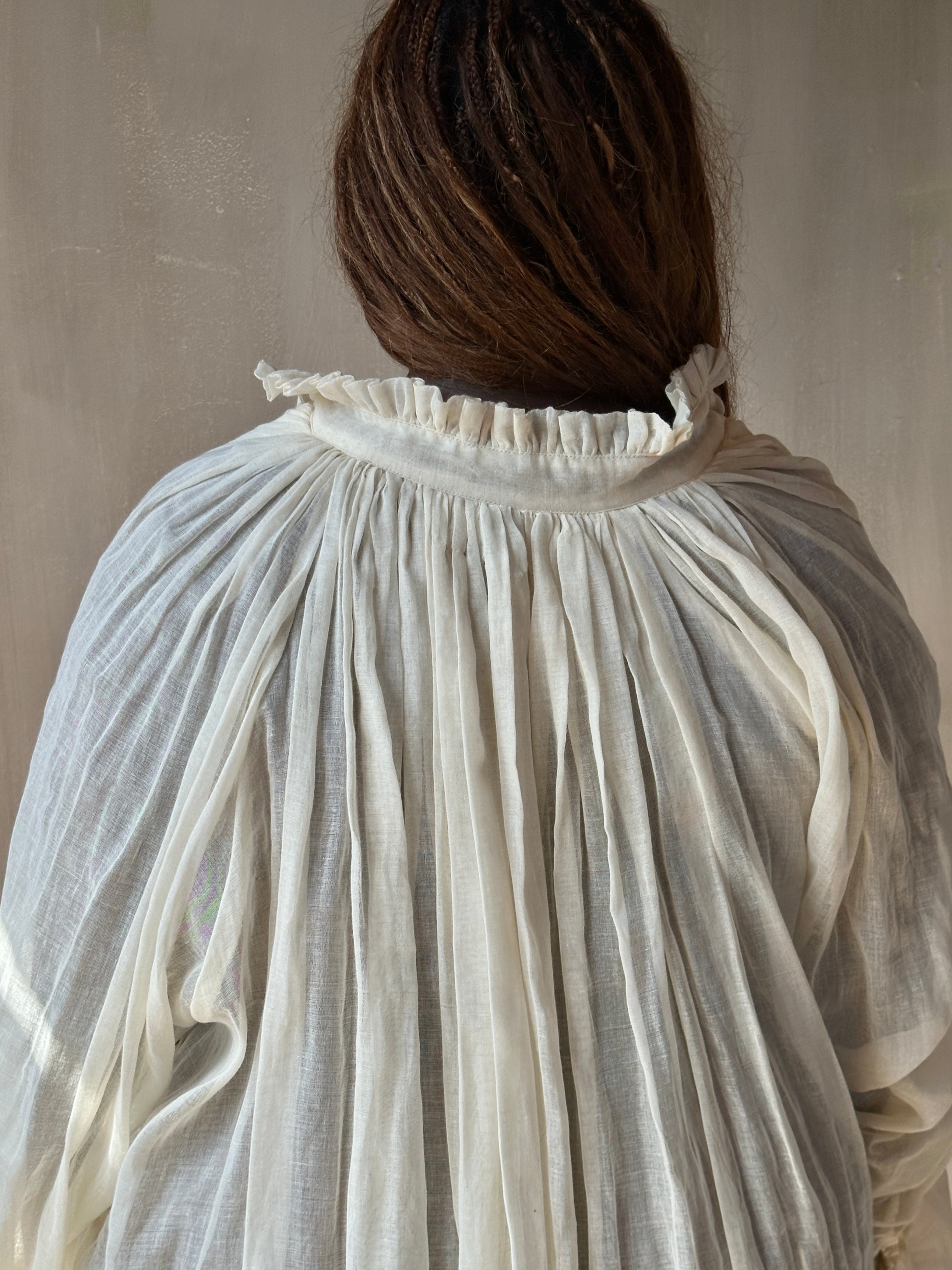 FW25: Baudelaire Chemise in Ivory Cotton Cheesecloth (Pre-Order)