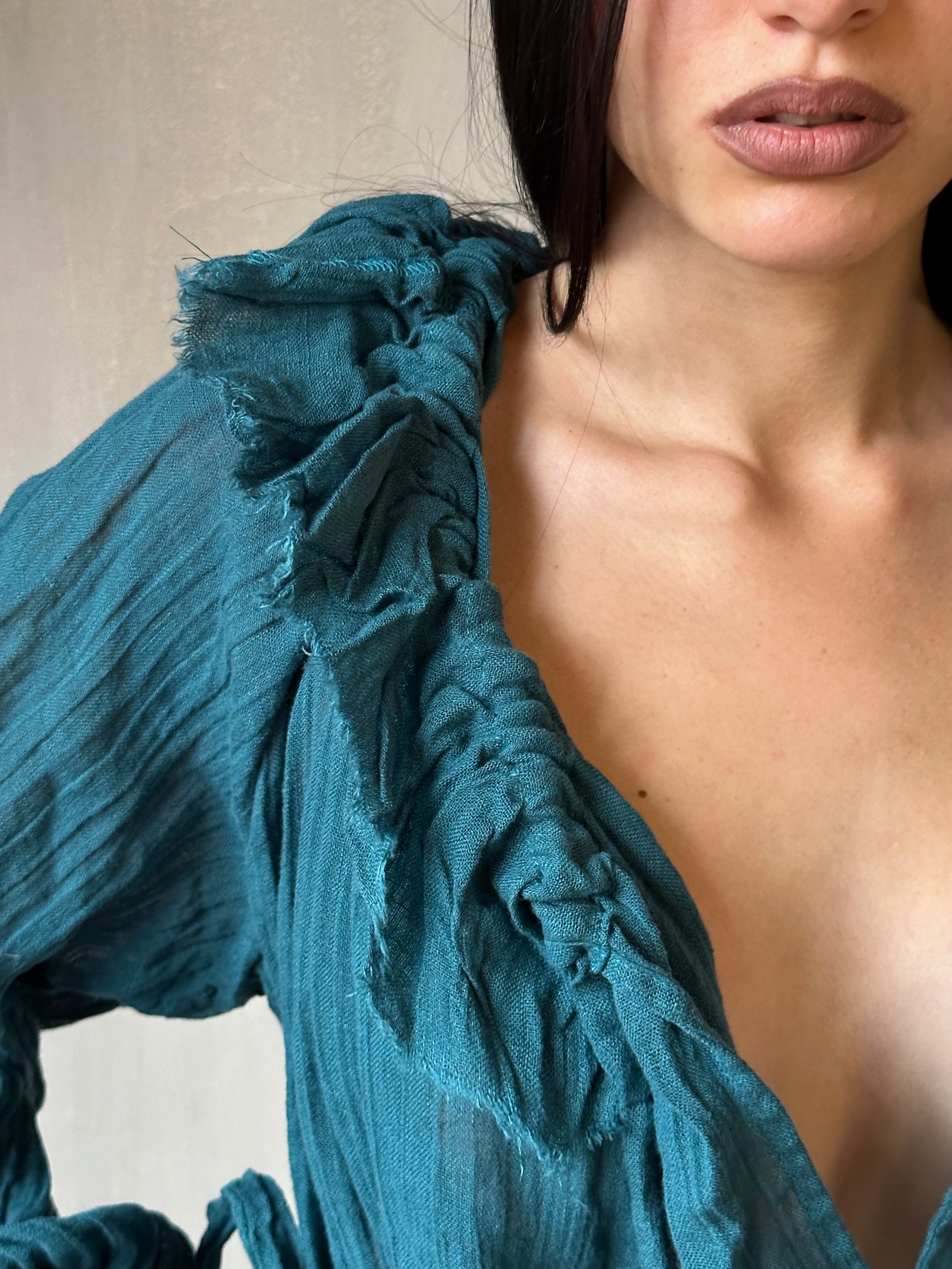 Spring '25: Ultra Maxi Alchemist Chemise in Teal Linen (Pre-Order)