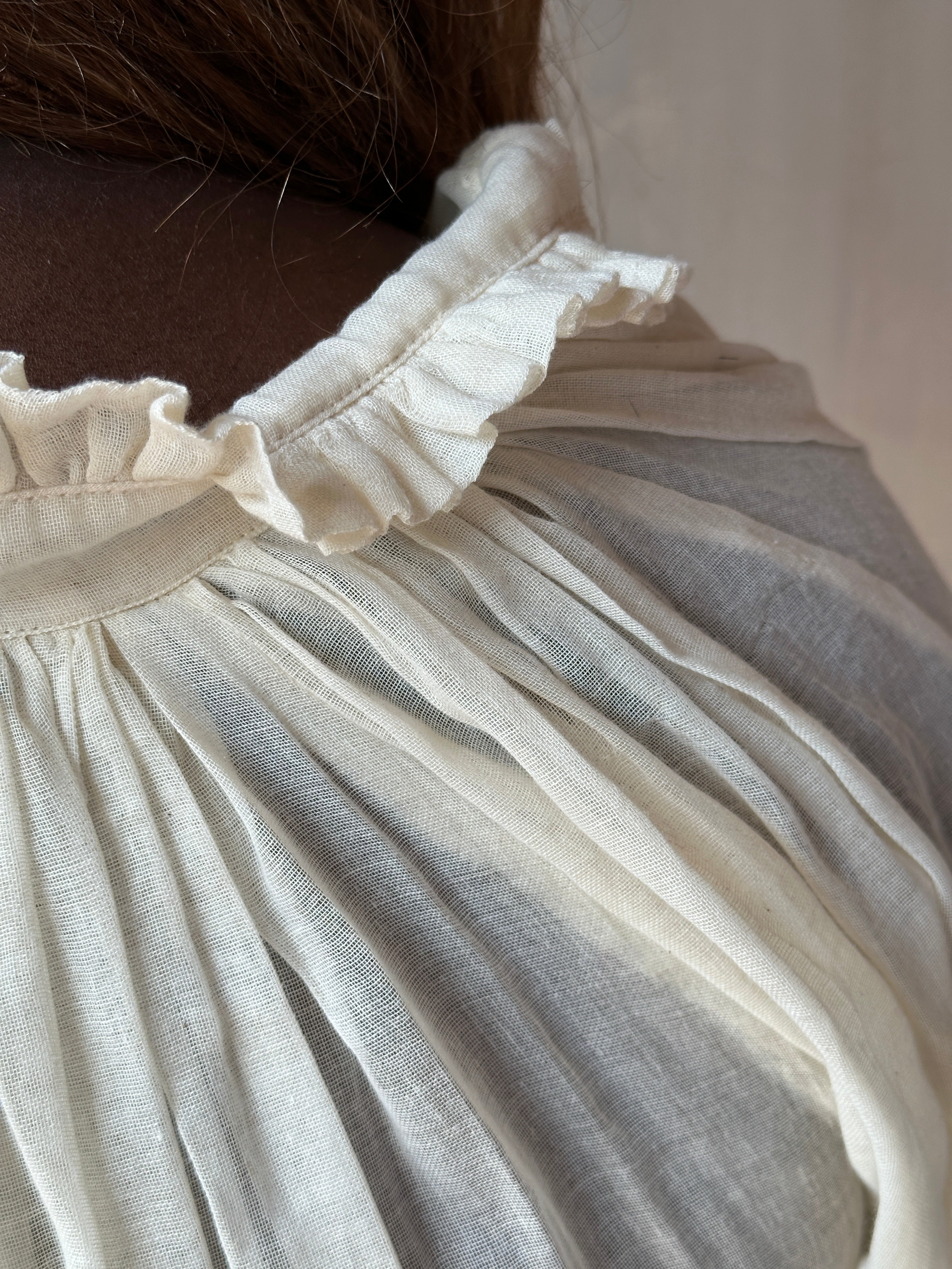 FW25: Baudelaire Chemise in Ivory Cotton Cheesecloth (Pre-Order)