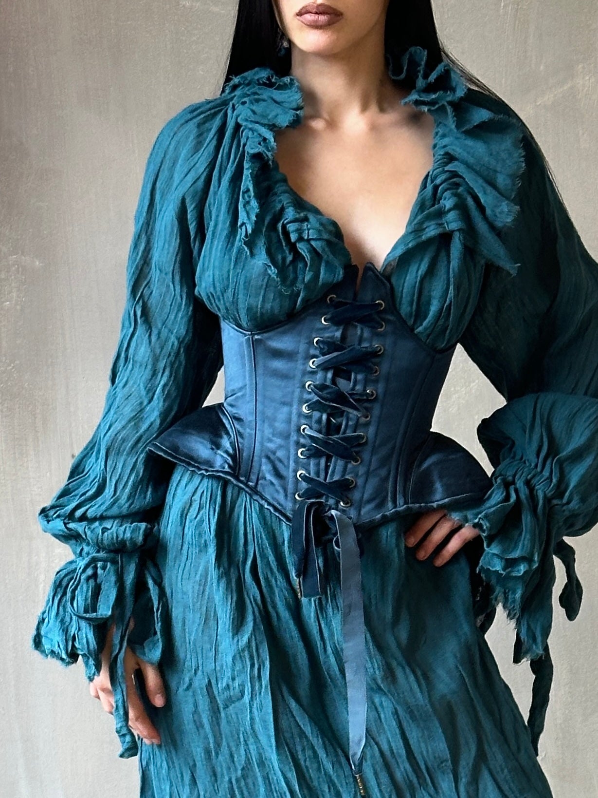 Spring '25: Ultra Maxi Alchemist Chemise in Teal Linen (Pre-Order)