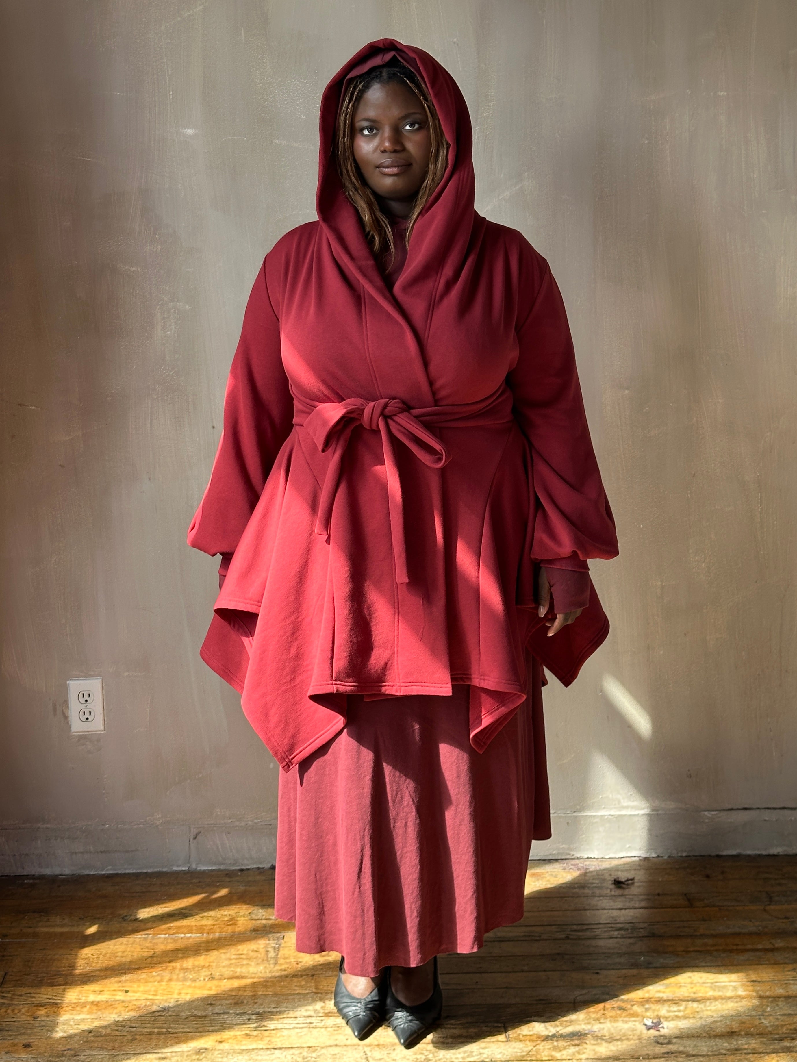 FW25: Tournure Jacket in Oxblood Organic Fleece (Pre-Order)