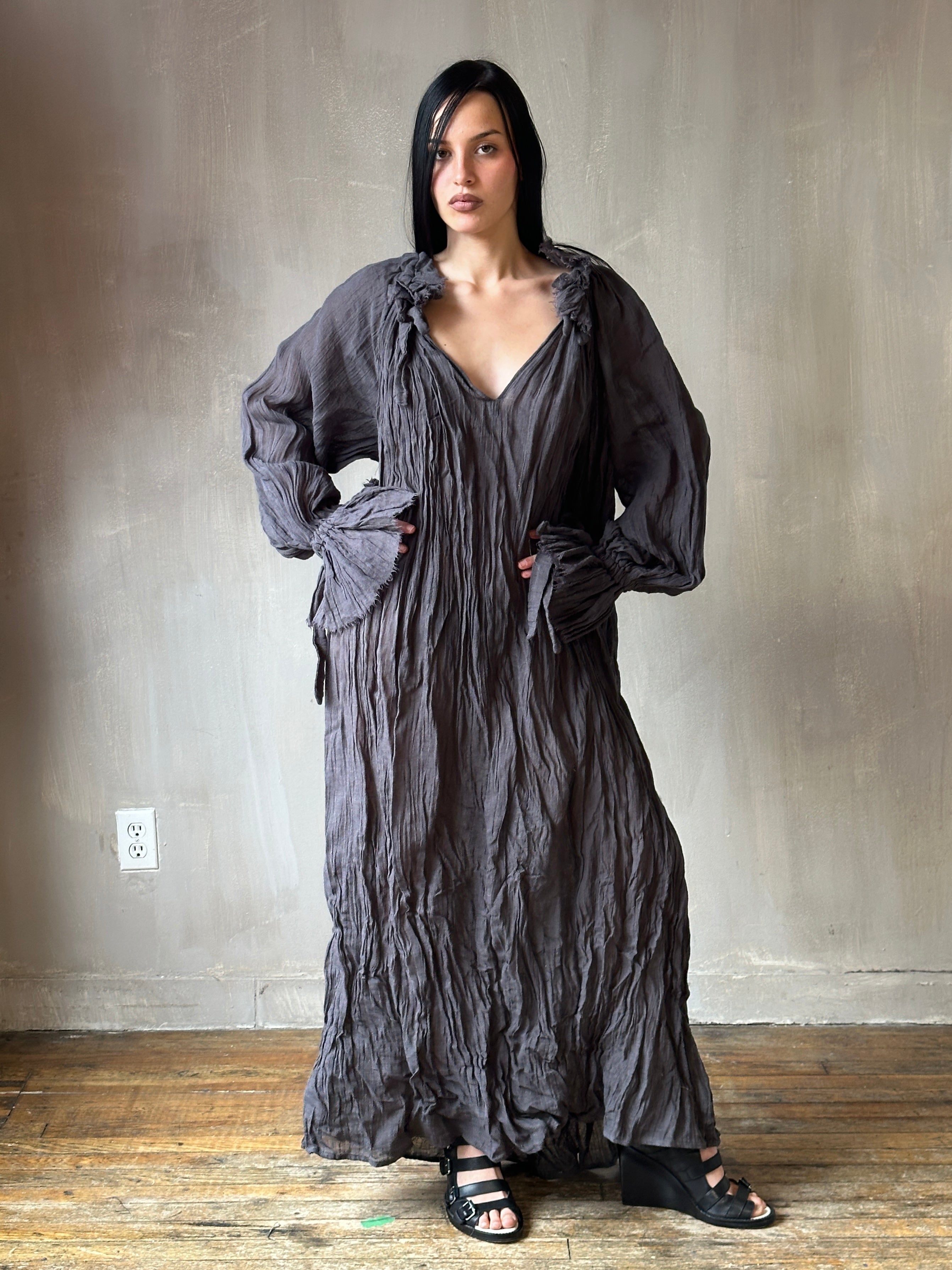 Spring '25: Ultra Maxi Alchemist Chemise in Charcoal Linen (Pre-Order)