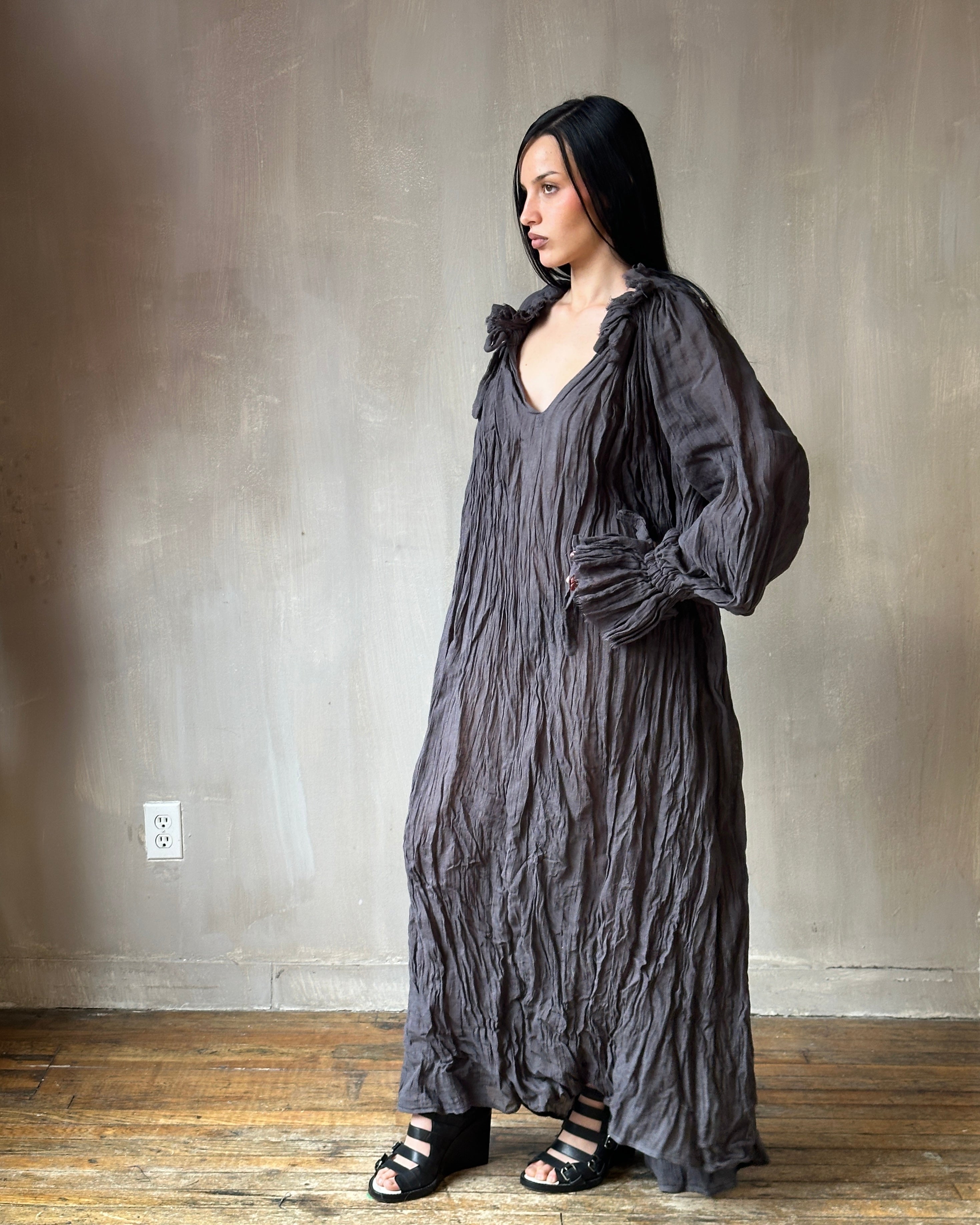 Spring '25: Ultra Maxi Alchemist Chemise in Charcoal Linen (Pre-Order)