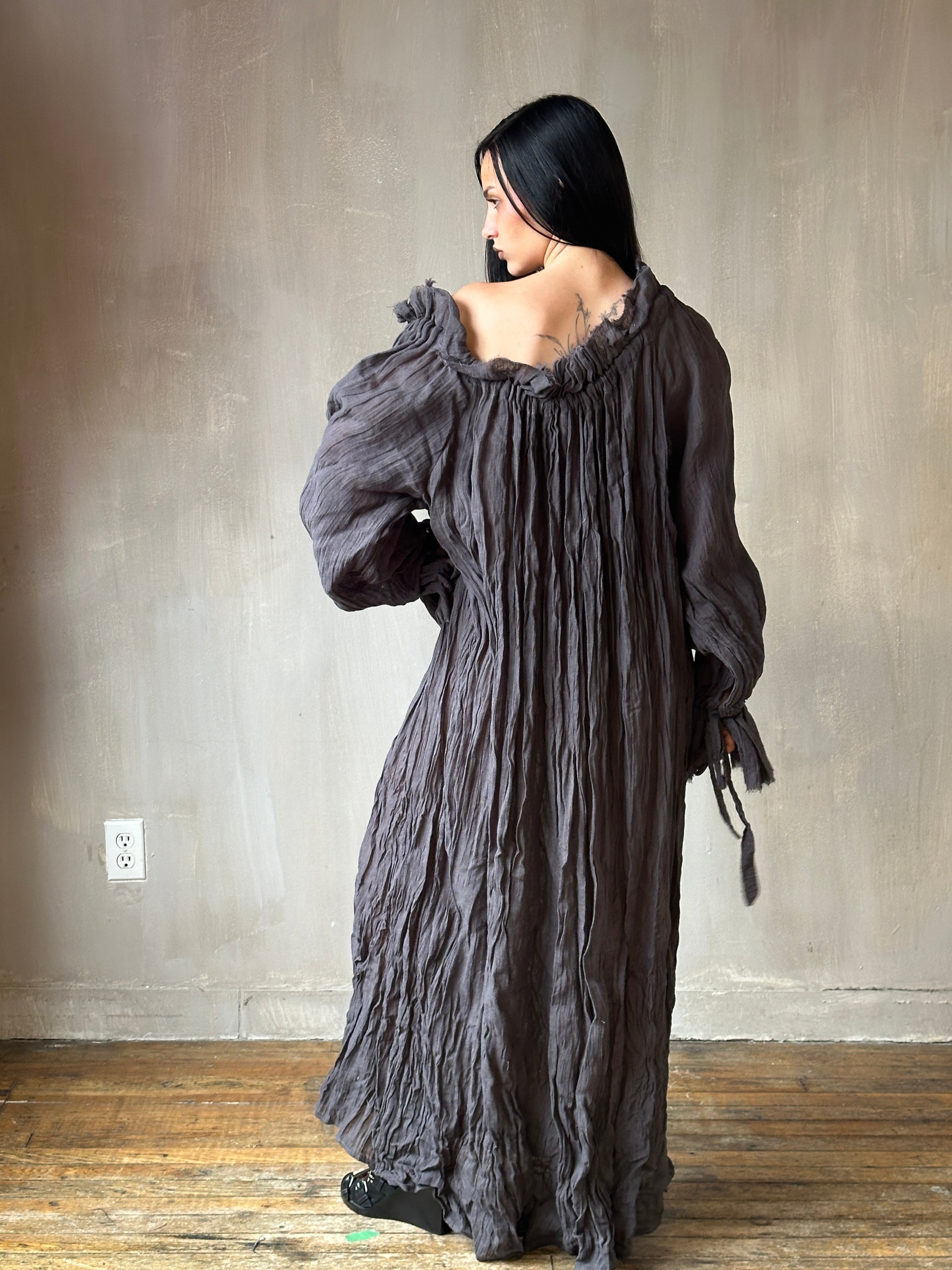 Spring '25: Ultra Maxi Alchemist Chemise in Charcoal Linen (Pre-Order)