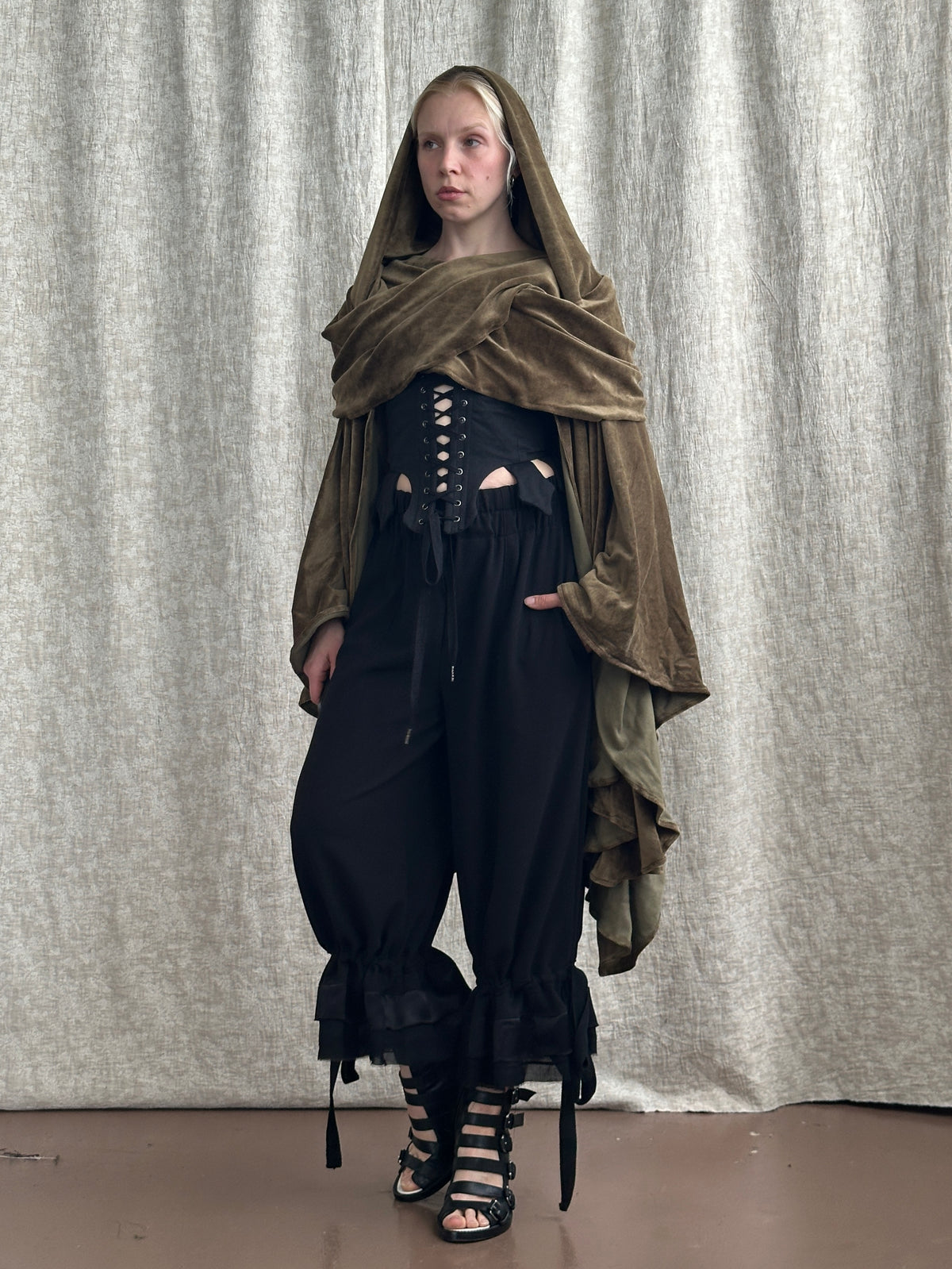 FW '26: Tab Corset Vest in Black Twill (Pre-Order)