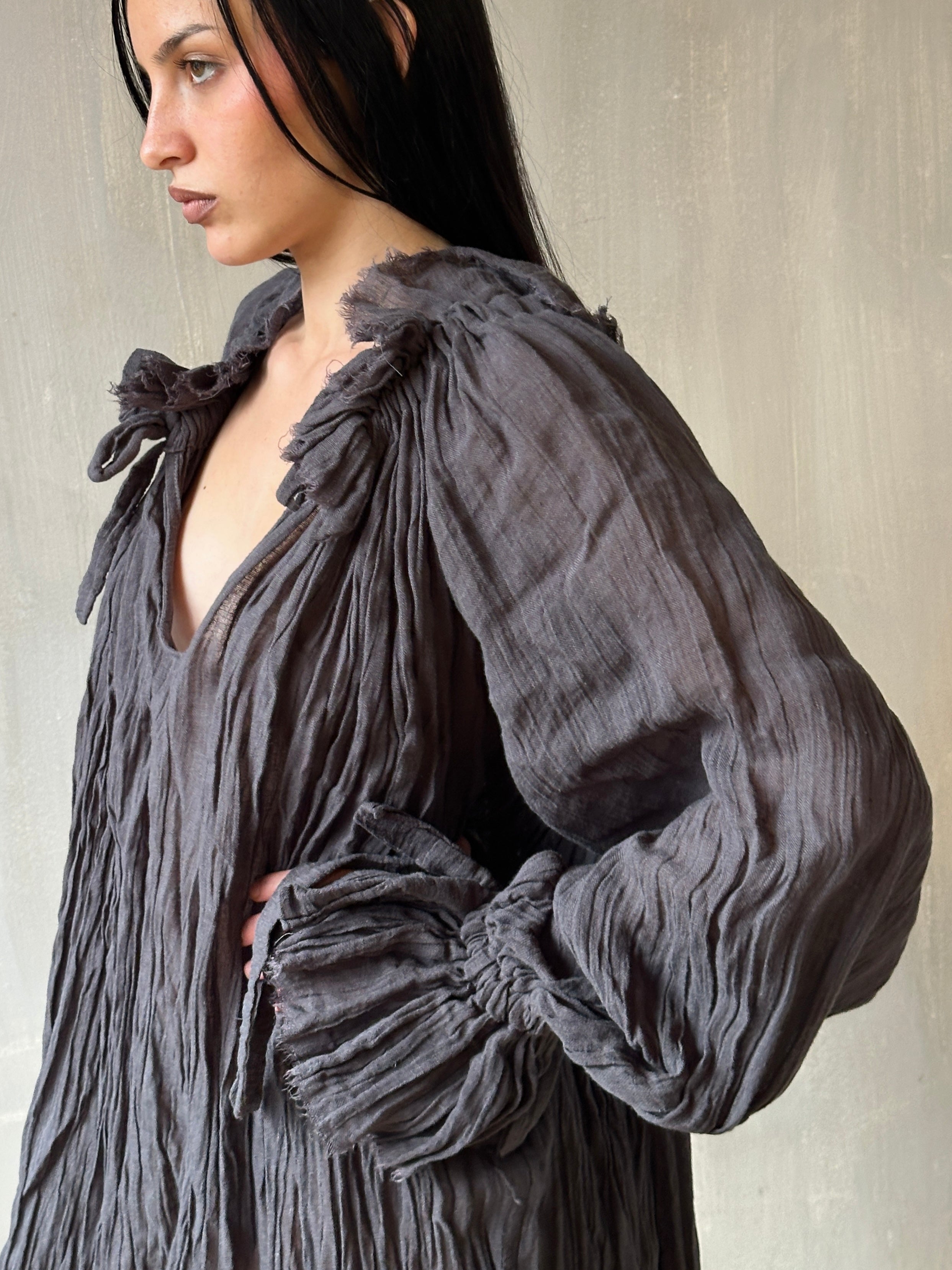 Spring '25: Ultra Maxi Alchemist Chemise in Charcoal Linen (Pre-Order)