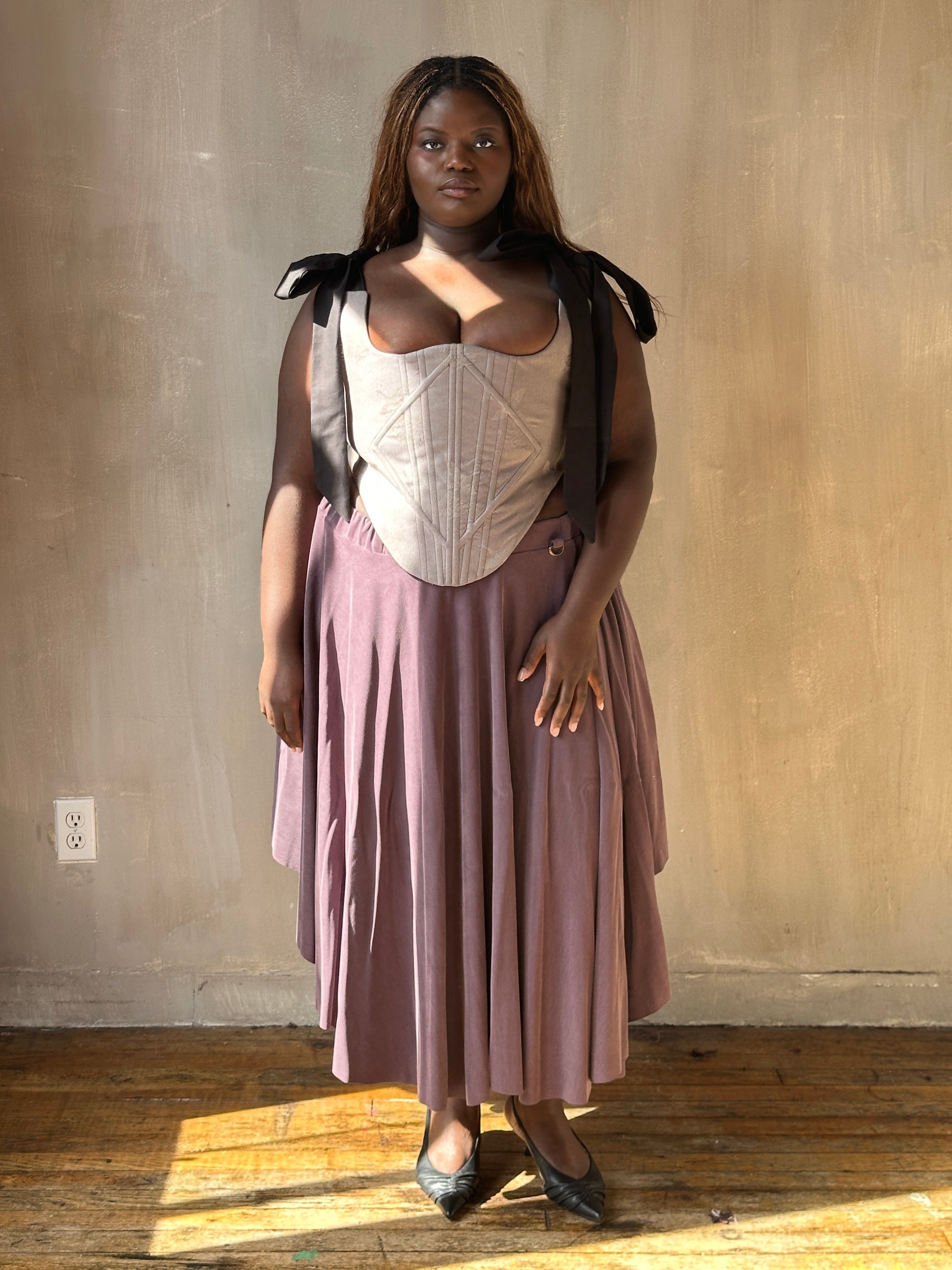 FW25: Pastorale Skirt in Dusty Amethyst Cupro (Pre-Order, Limited Edition)