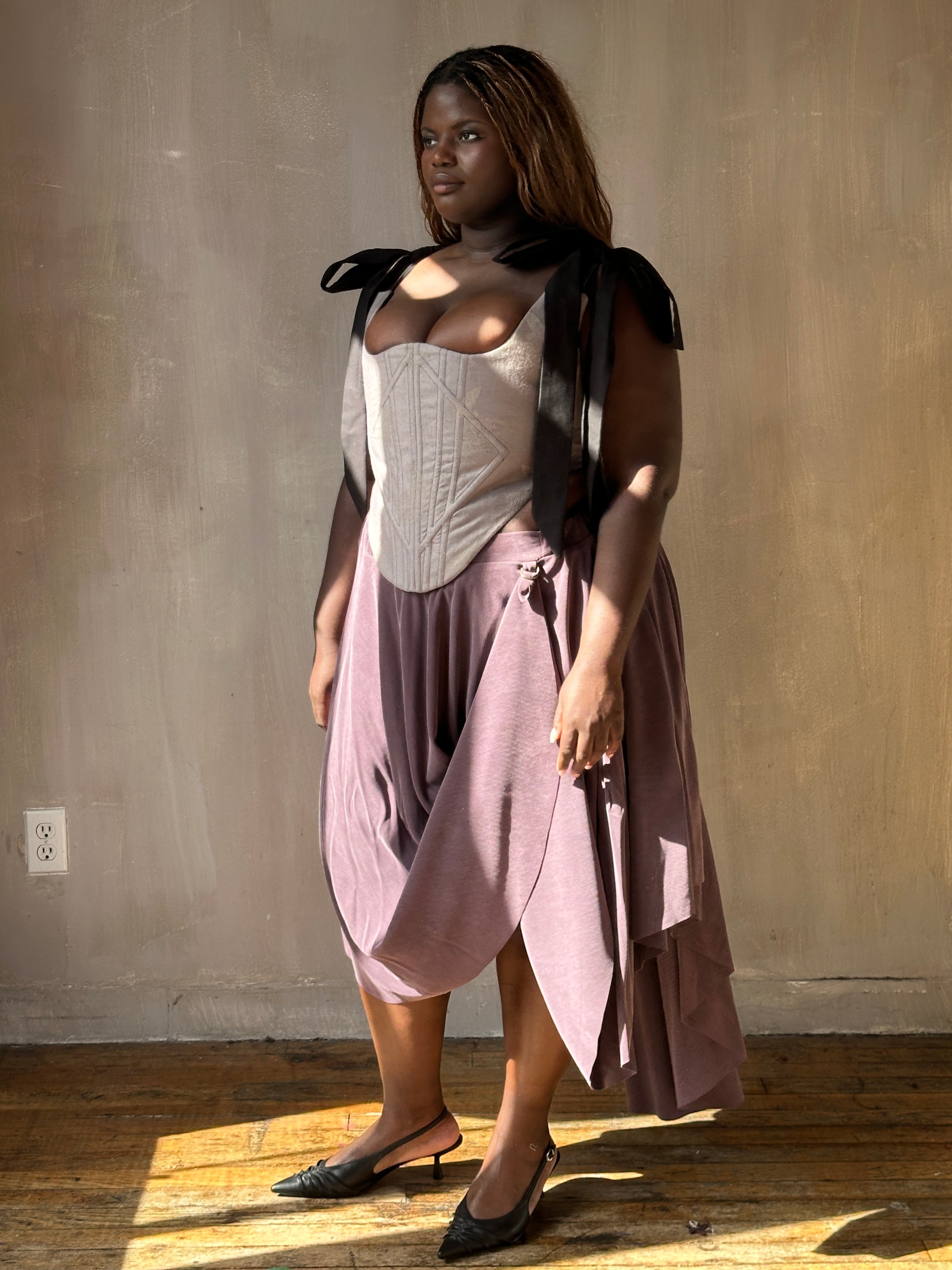 FW25: Pastorale Skirt in Dusty Amethyst Cupro (Pre-Order, Limited Edition)