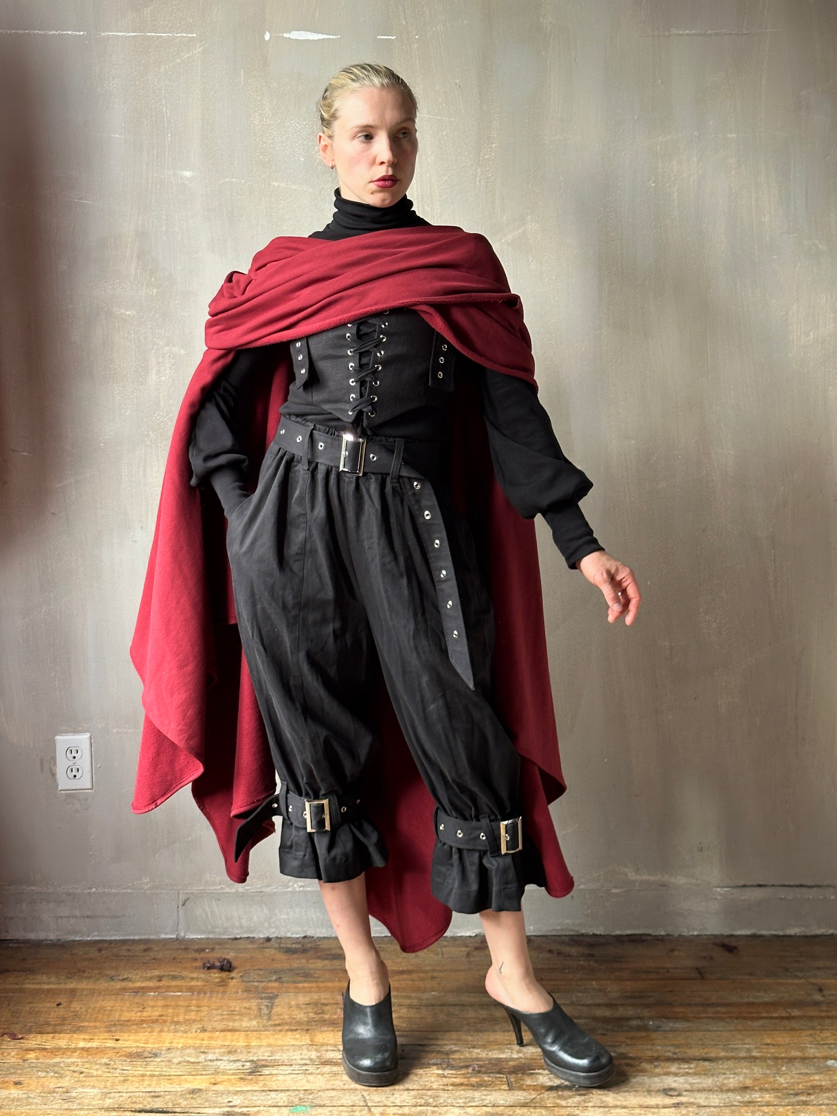 FW25: Mythic Cape in Oxblood Organic Fleece (Pre-Order)