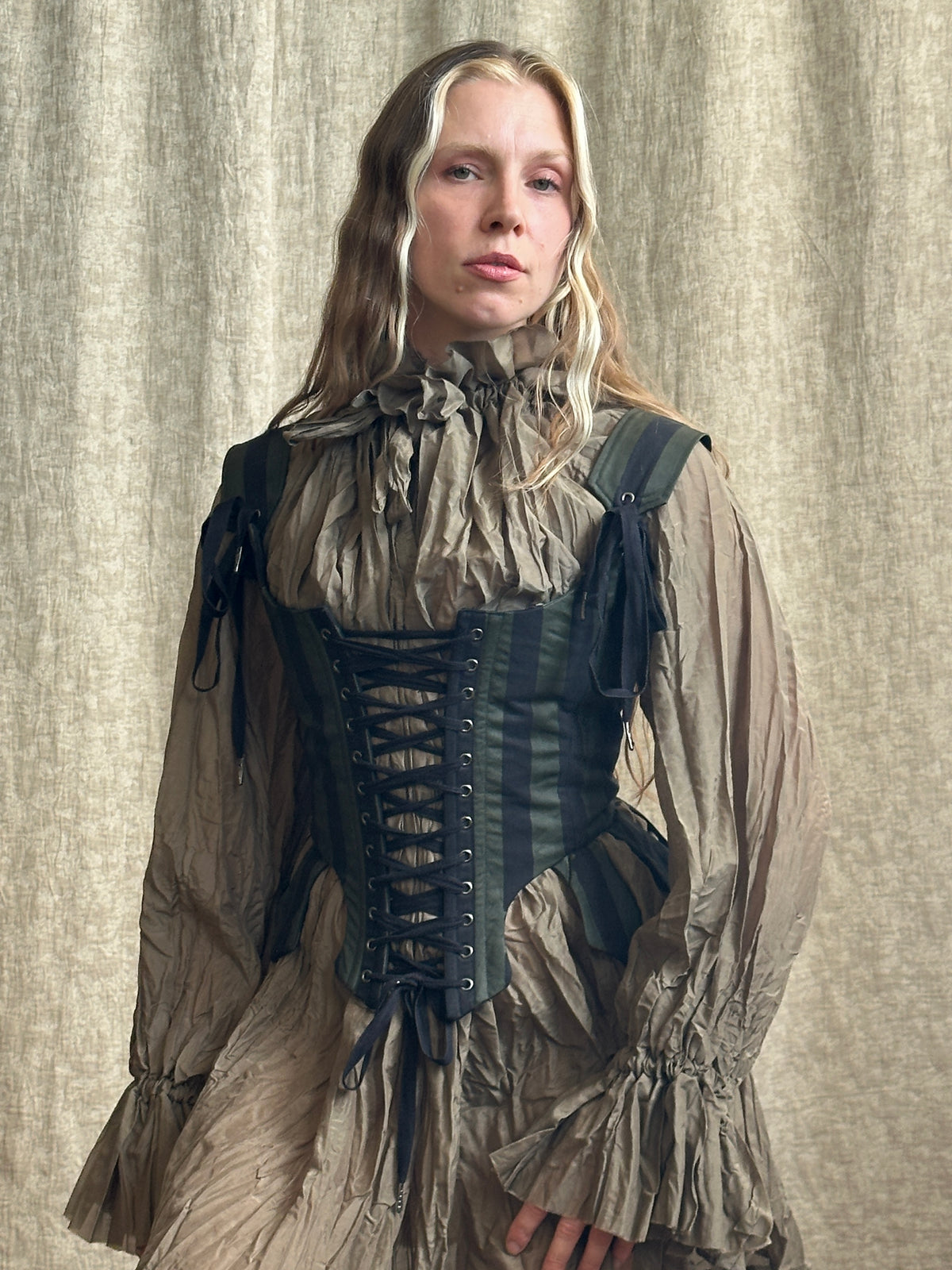 FW '26: Alchemist Chemise in Green Crinkle Silk-Cotton Voile (Pre-Order)