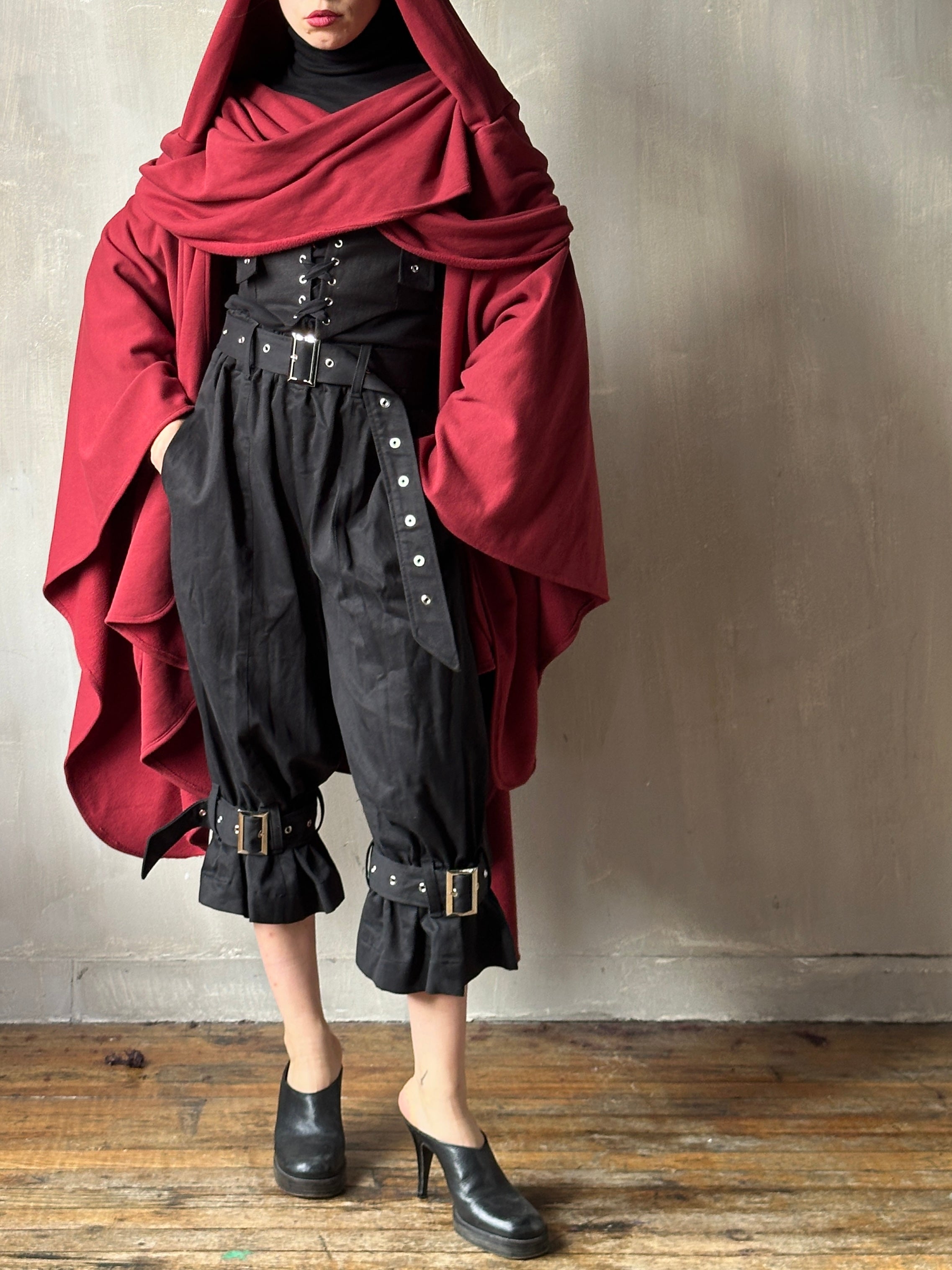 FW25: Mythic Cape in Oxblood Organic Fleece (Pre-Order)