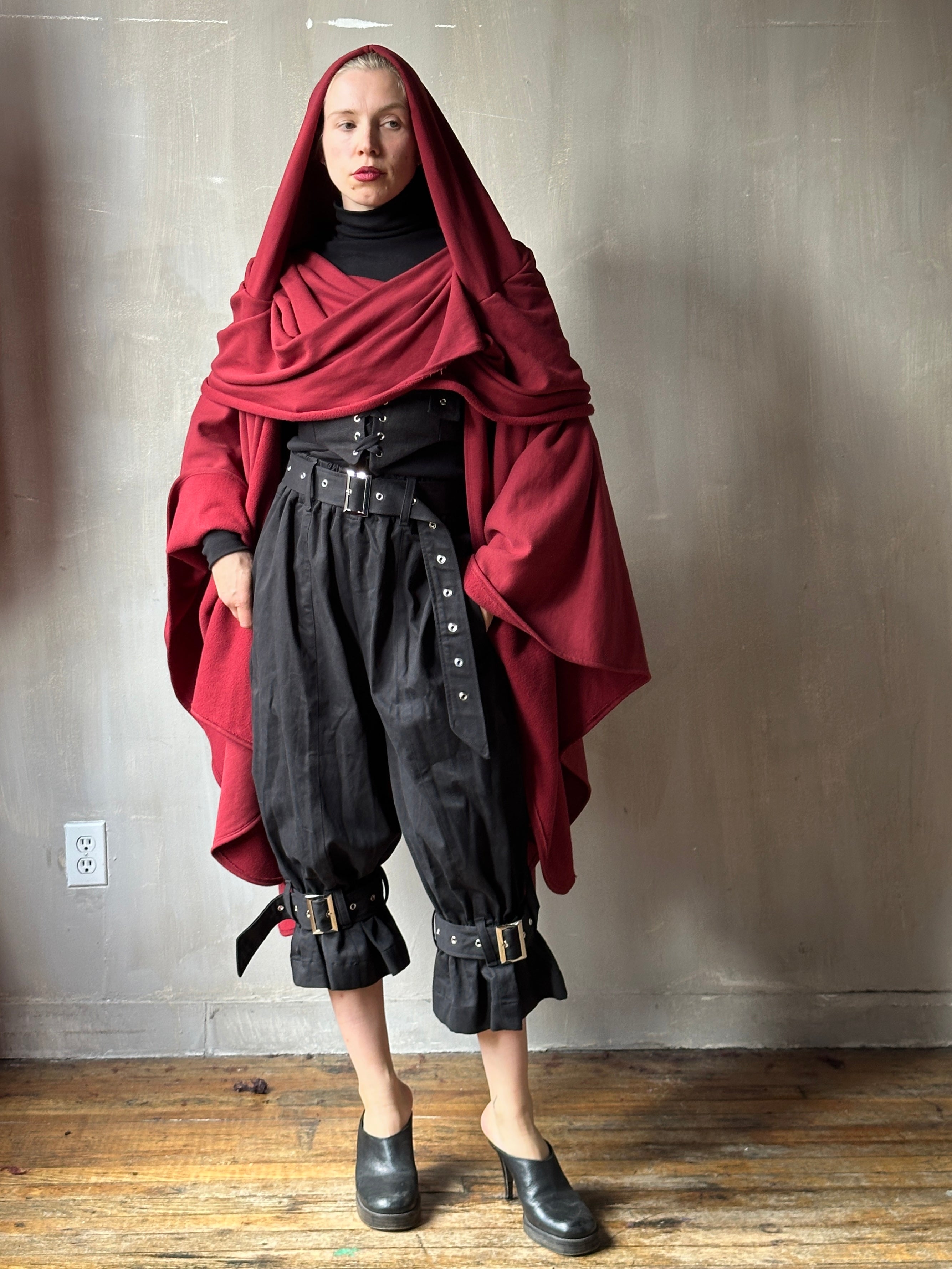 FW25: Mythic Cape in Oxblood Organic Fleece (Pre-Order)