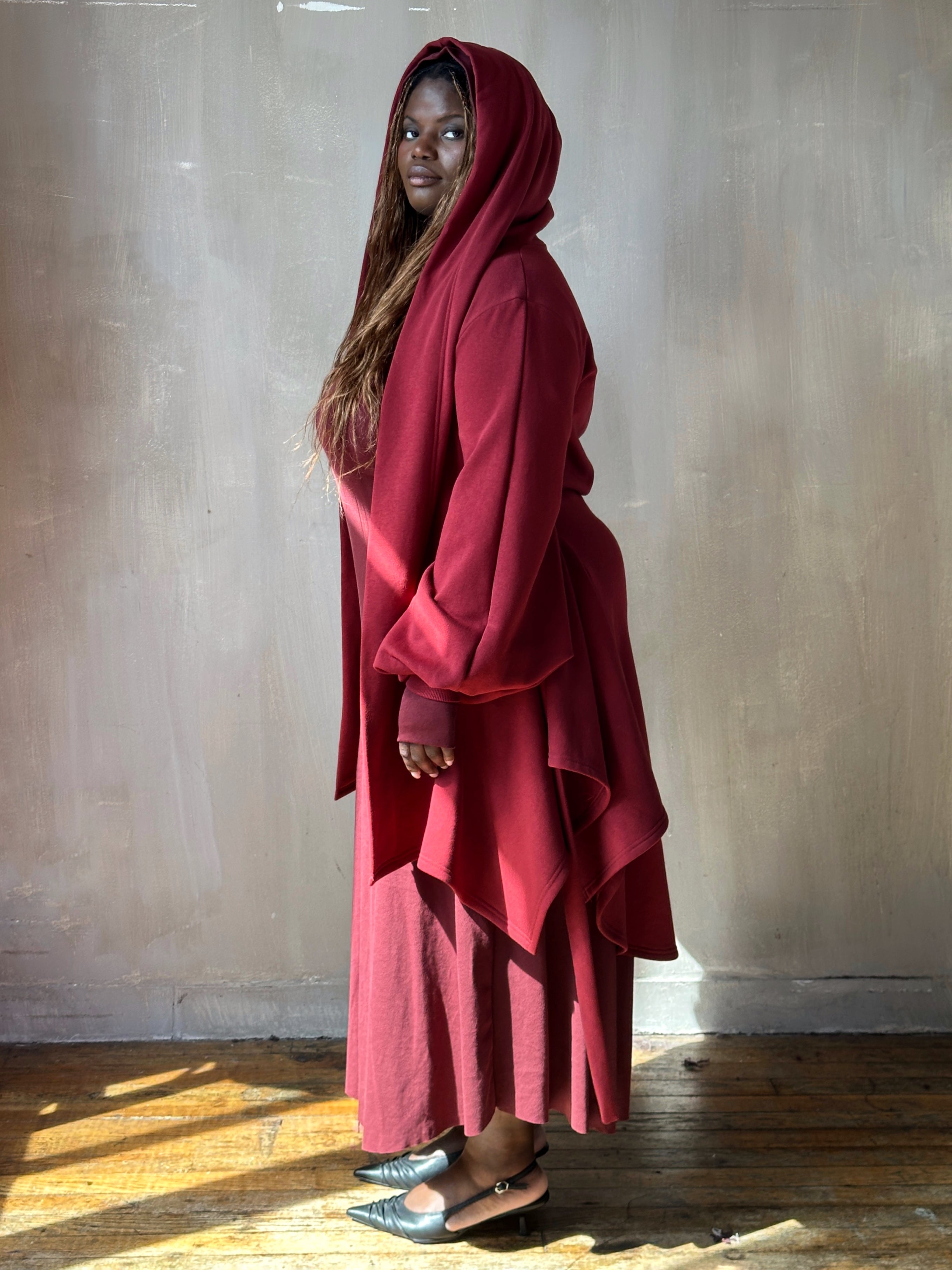 FW25: Tournure Jacket in Oxblood Organic Fleece (Pre-Order)