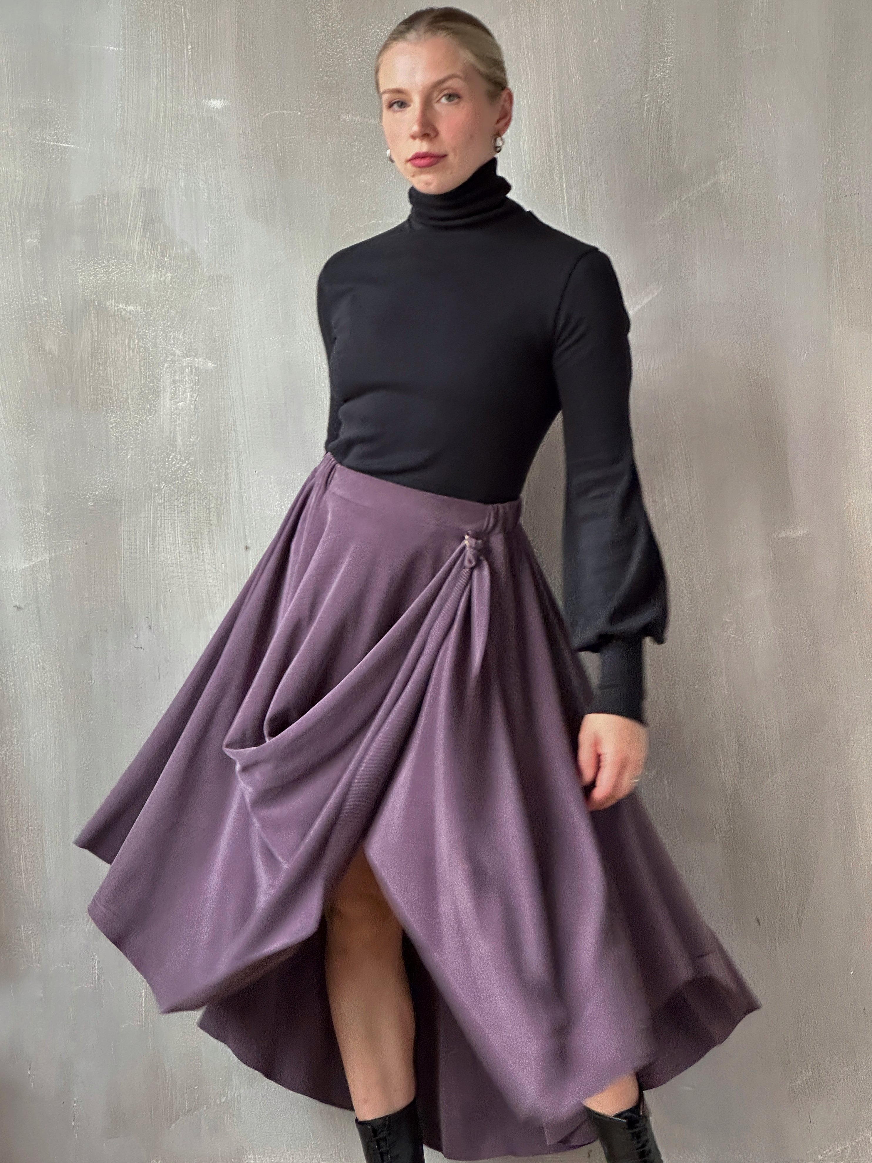 FW25: Pastorale Skirt in Dusty Amethyst Cupro (Pre-Order, Limited Edition)