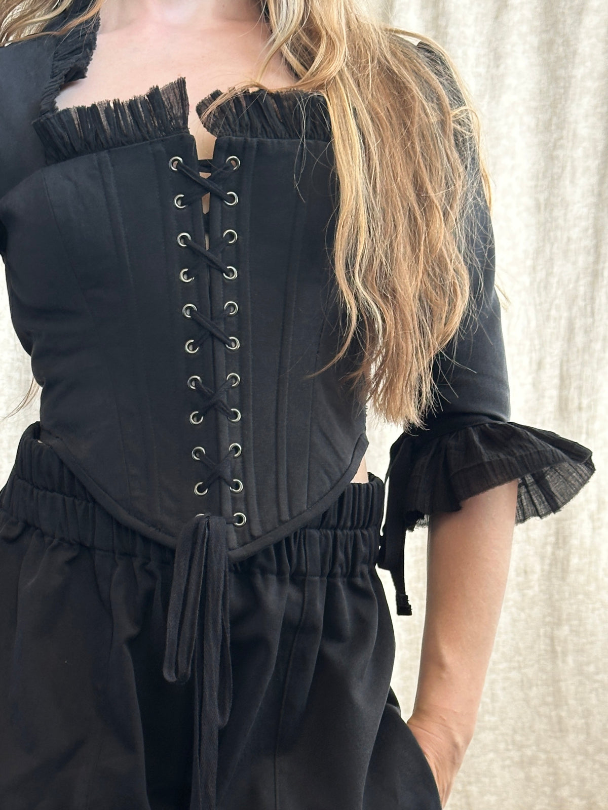 FW'26: Pastorale Bodice in Black Twill (Pre-Order)