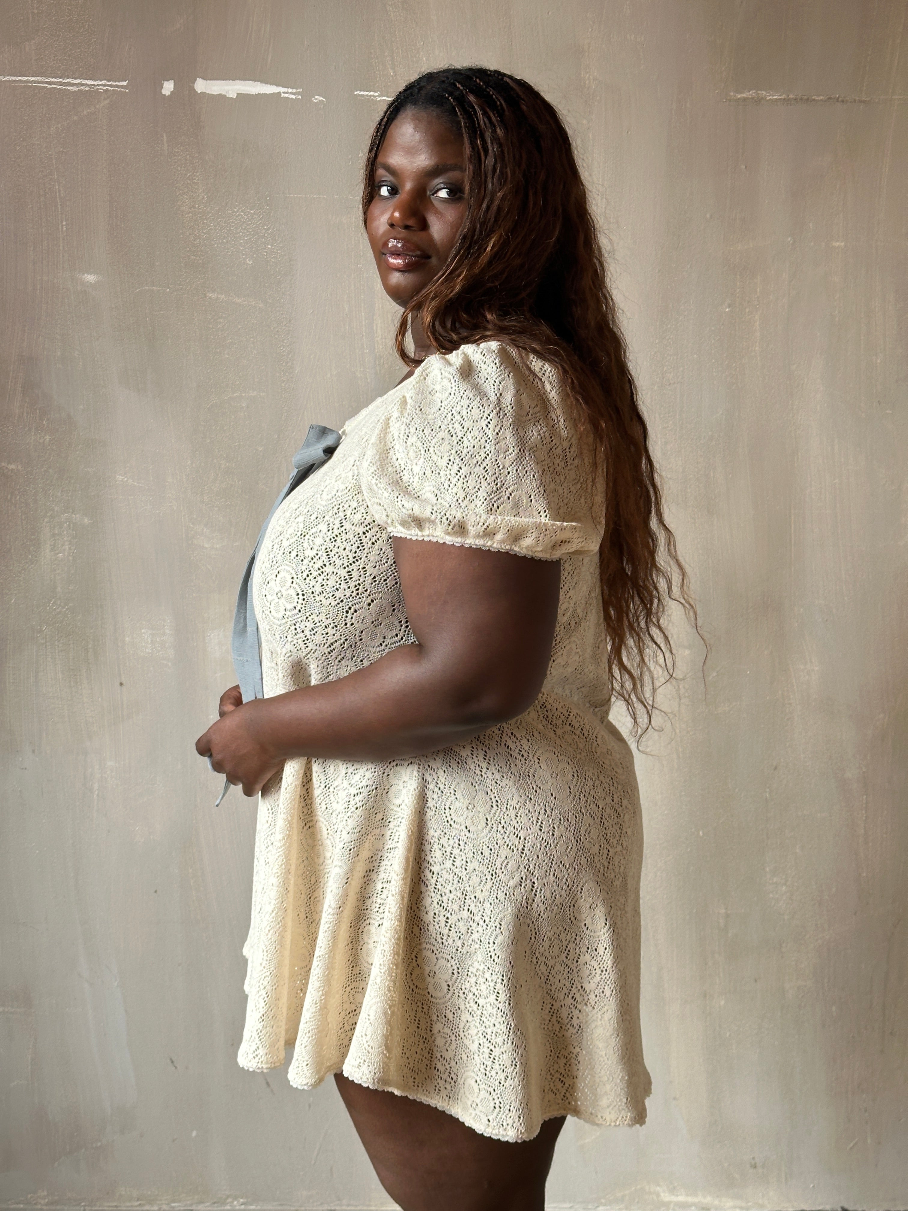 Spring '26: "Laura" Mini Dress in Ivory Cotton Lace (Pre-Order)