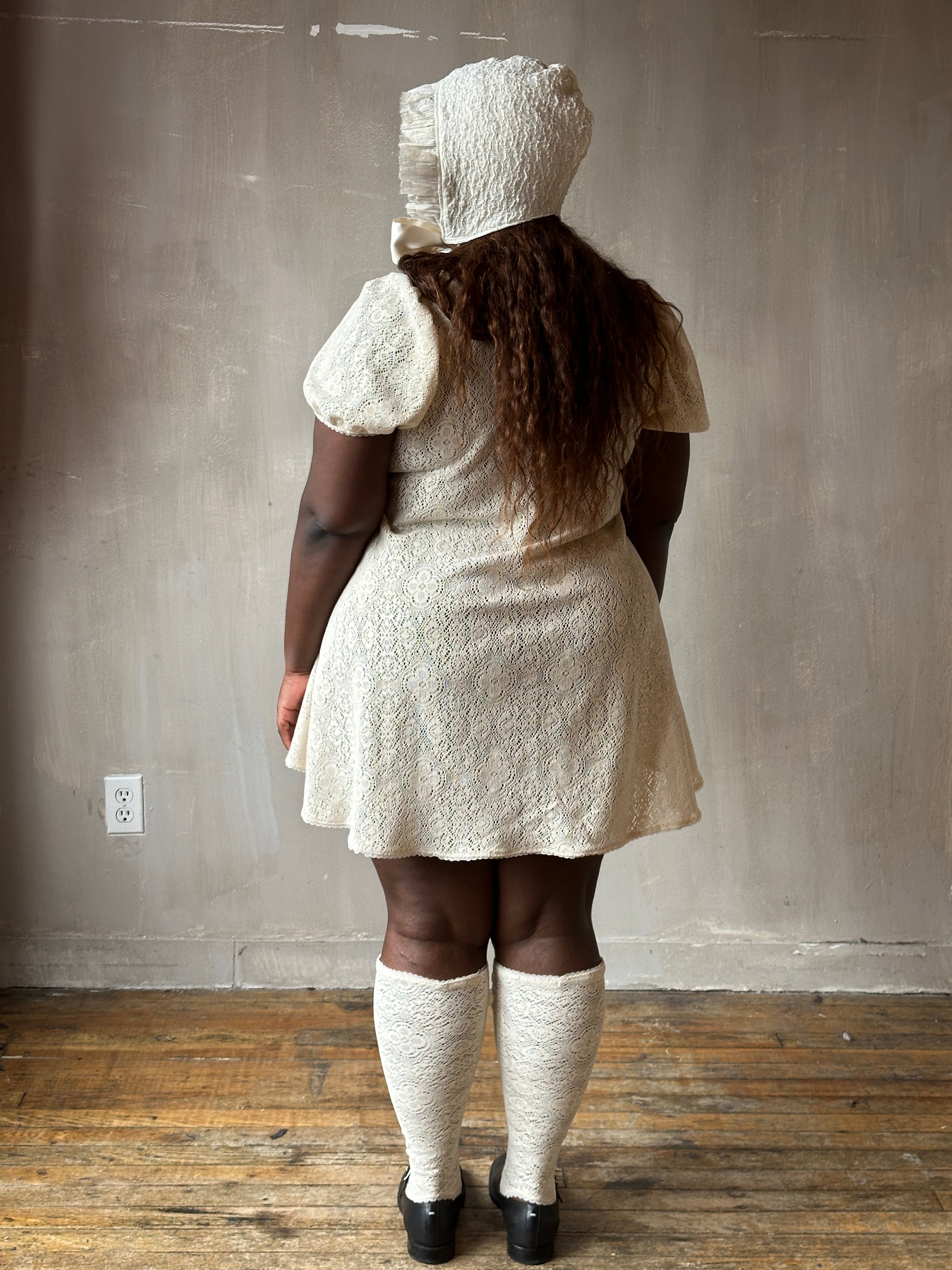 Spring '26: Knee-High Stirrup Socks in Ivory Cotton Lace (Pre-Order)