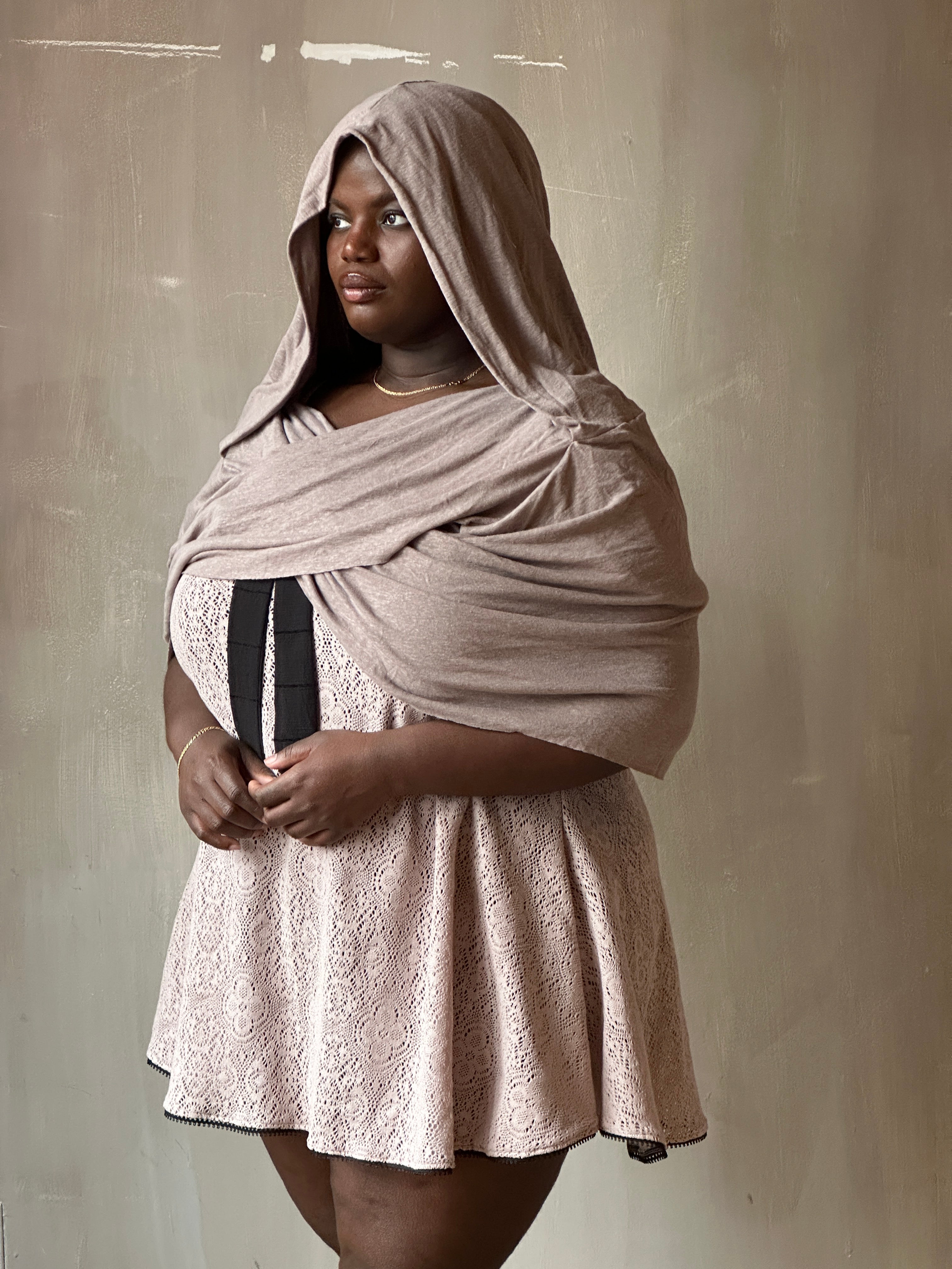 Spring '26: Mythic Cowl in "Moon Dust" Linen Jersey (Pre-Order)