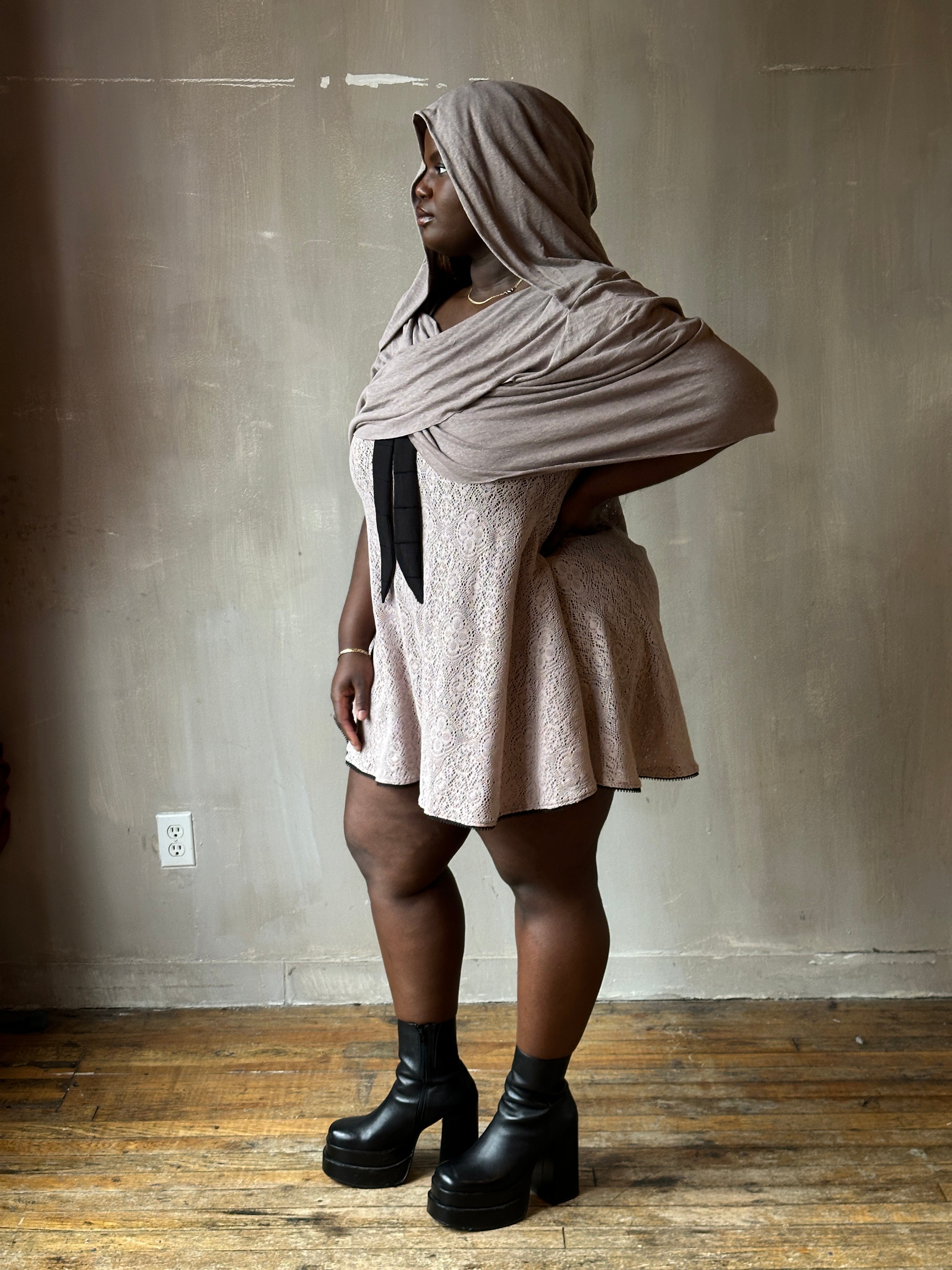 Spring '26: Mythic Cowl in "Moon Dust" Linen Jersey (Pre-Order)