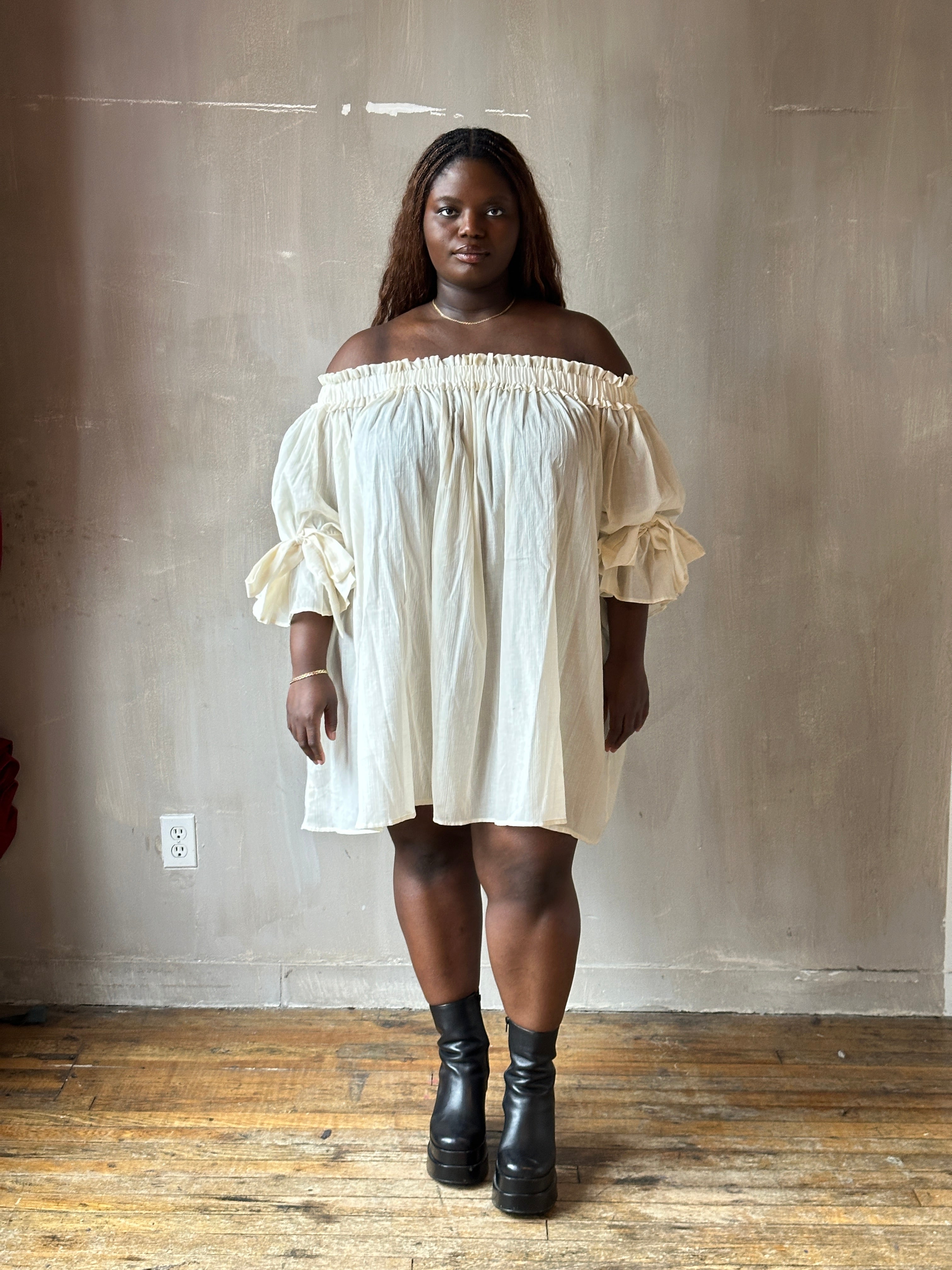 Spring '26: Paperbag Tunic in Parchment Cotton Voile (Pre-Order)
