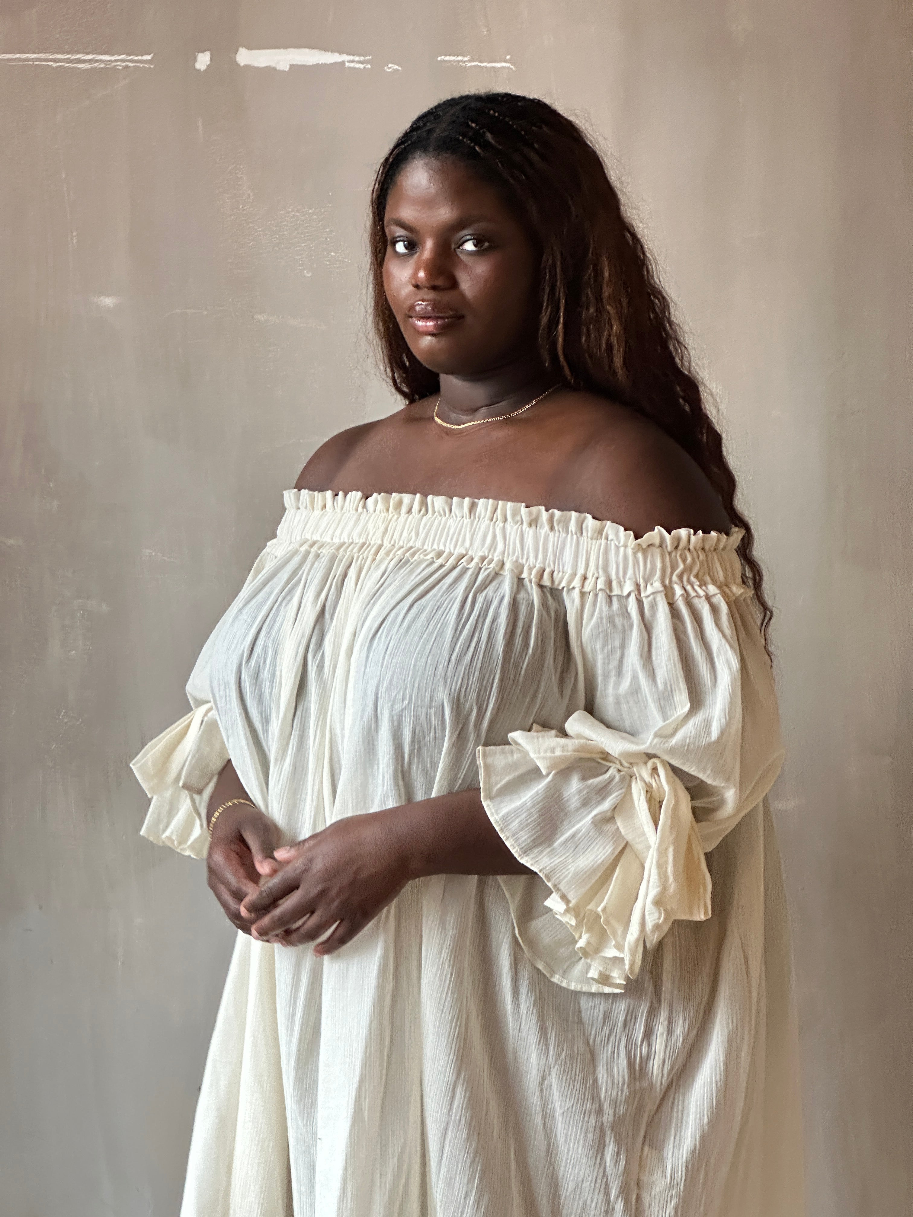 Spring '26: Paperbag Tunic in Parchment Cotton Voile (Pre-Order)