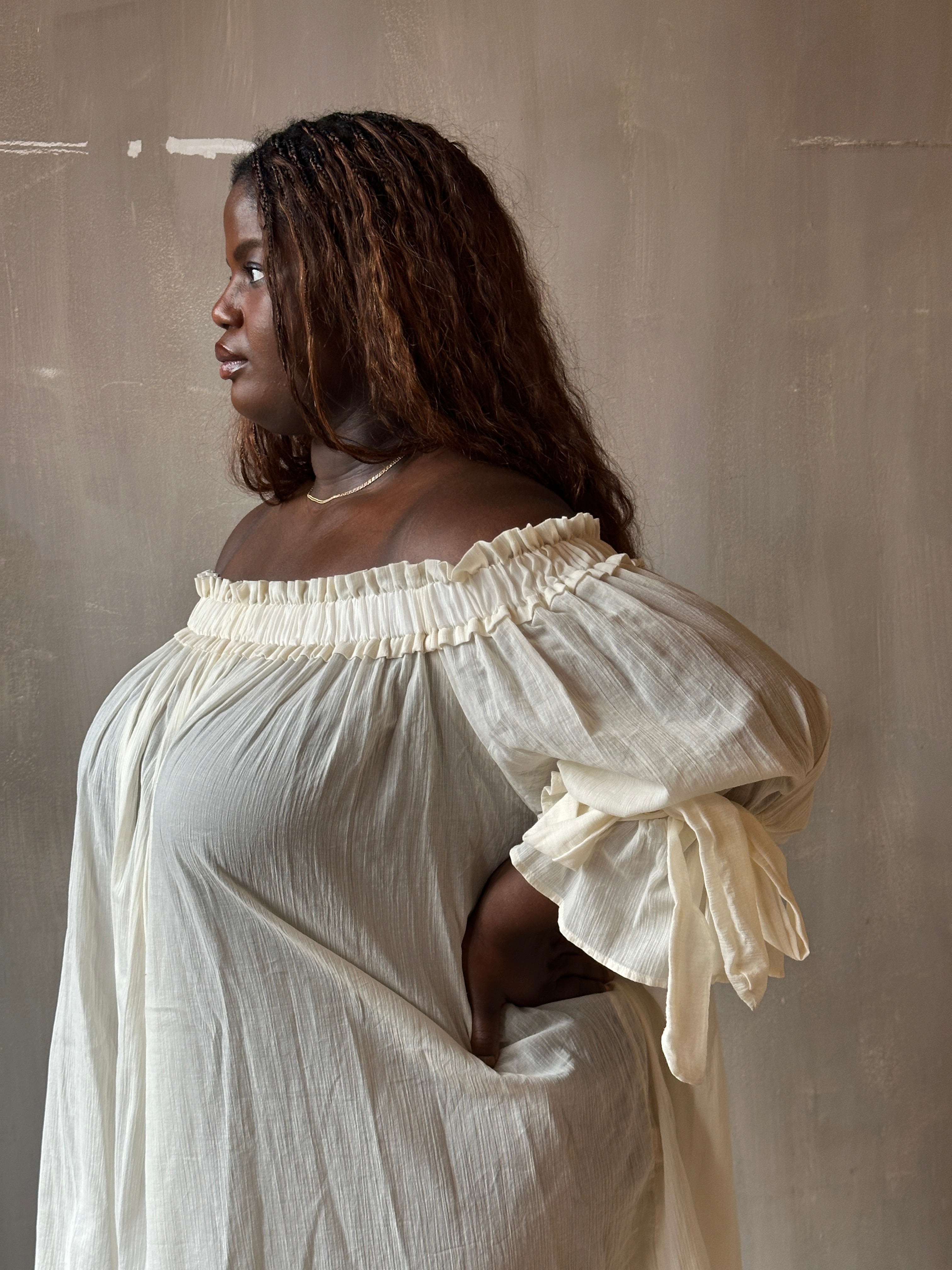 Spring '26: Paperbag Tunic in Parchment Cotton Voile (Pre-Order)