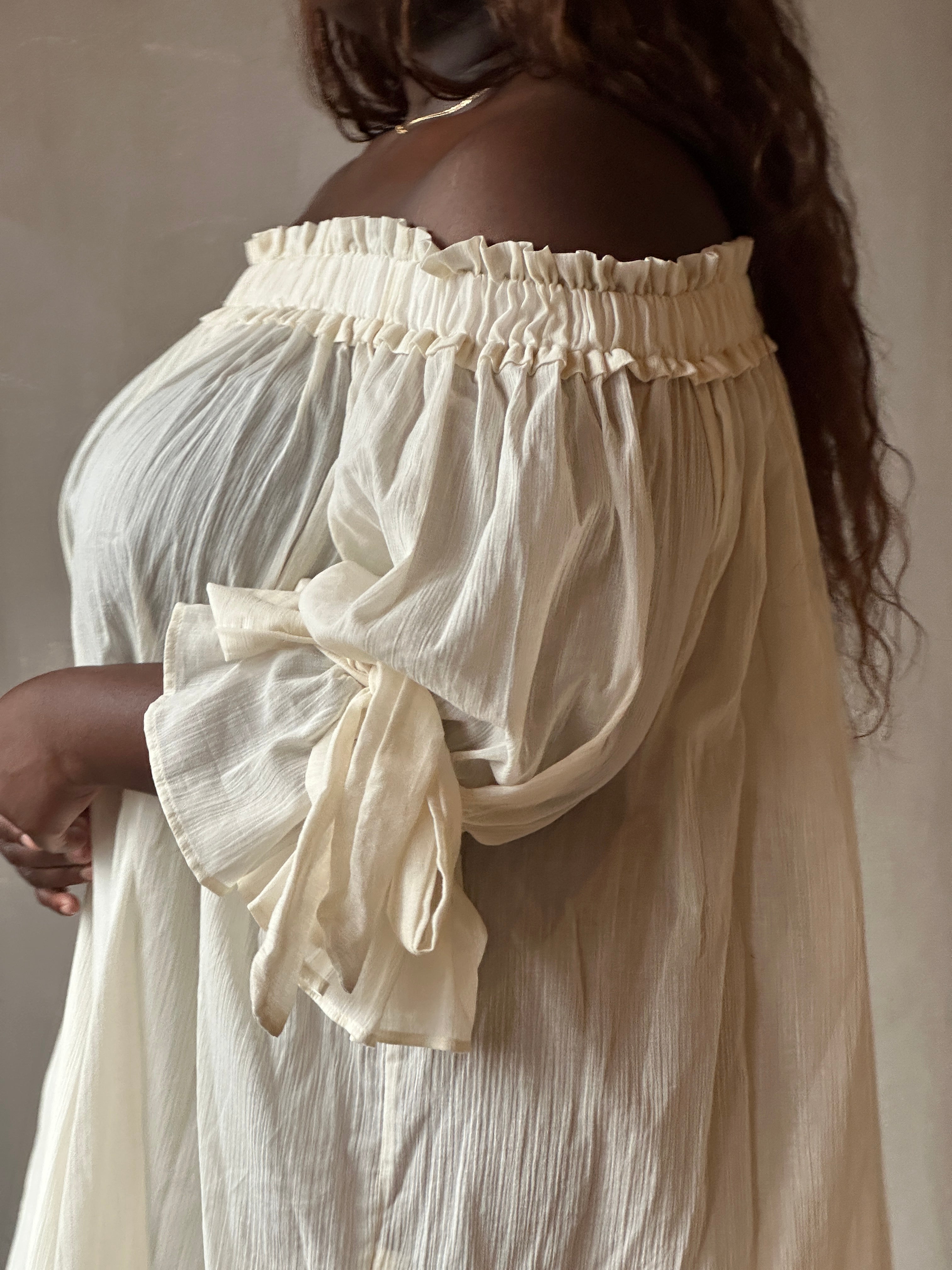 Spring '26: Paperbag Tunic in Parchment Cotton Voile (Pre-Order)