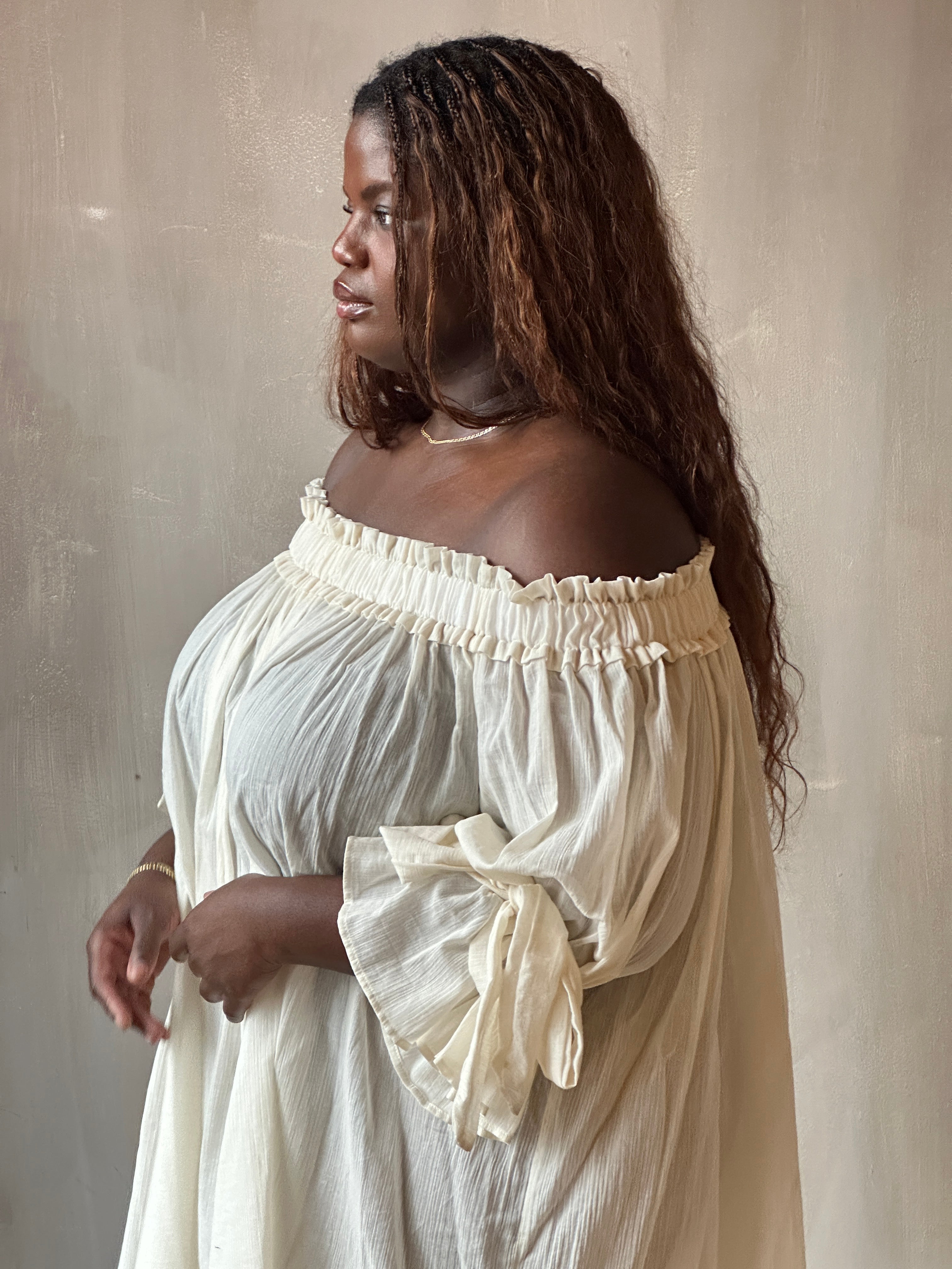Spring '26: Paperbag Tunic in Parchment Cotton Voile (Pre-Order)