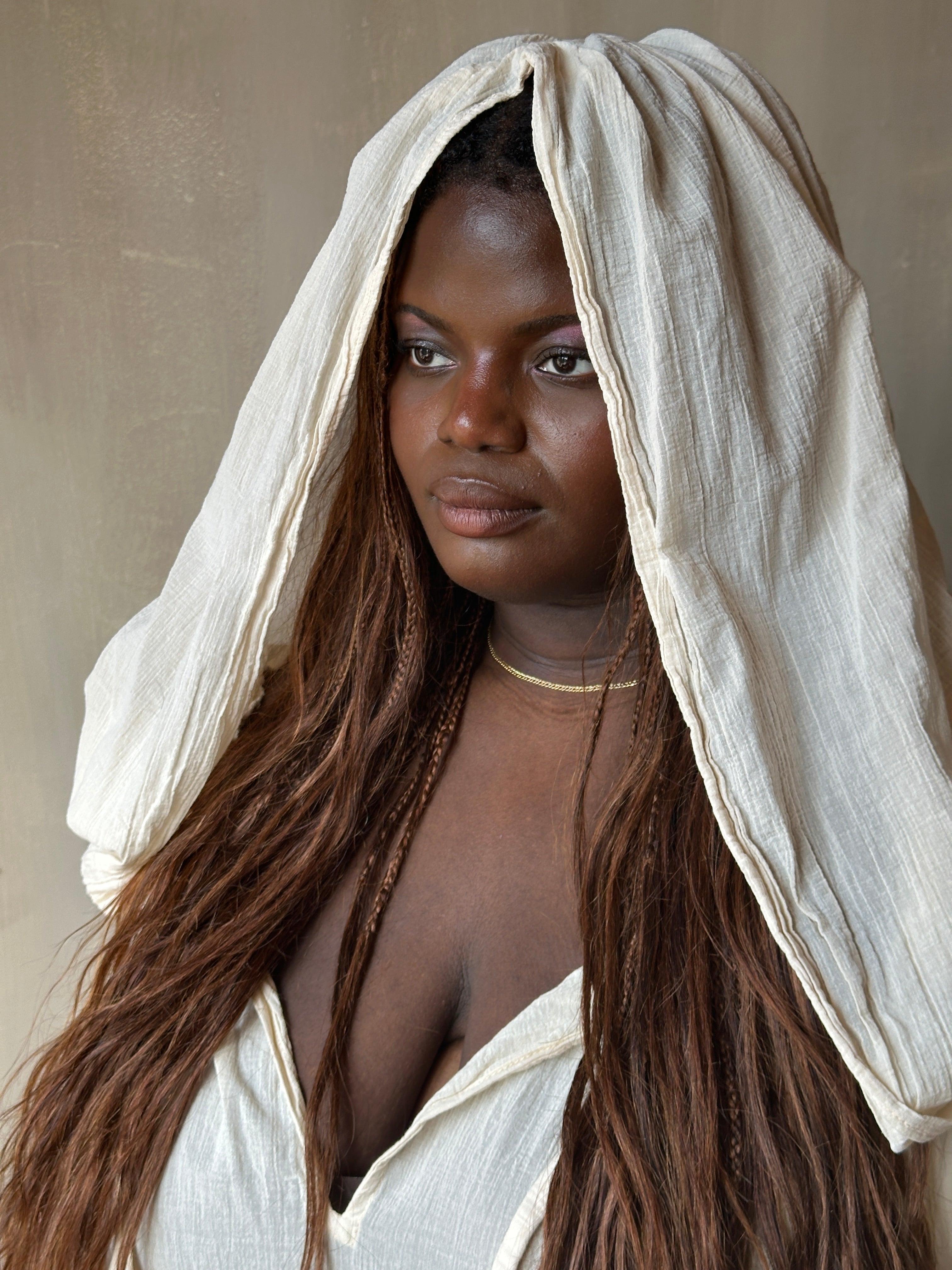 Spring '25: Hooded Alchemist Chemise in Parchment Cotton Gauze (Pre-Order)