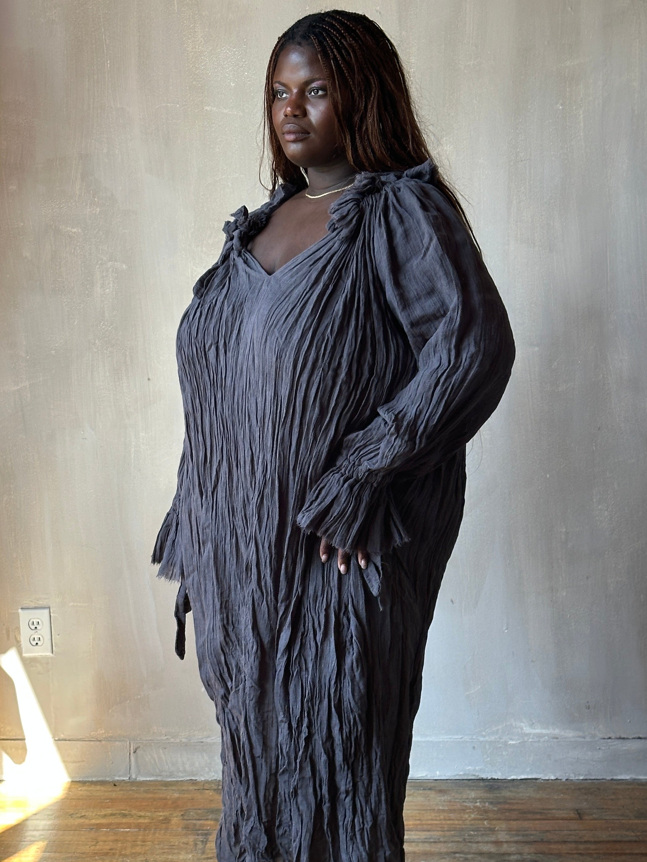 Spring '25: Ultra Maxi Alchemist Chemise in Charcoal Linen (Pre-Order)