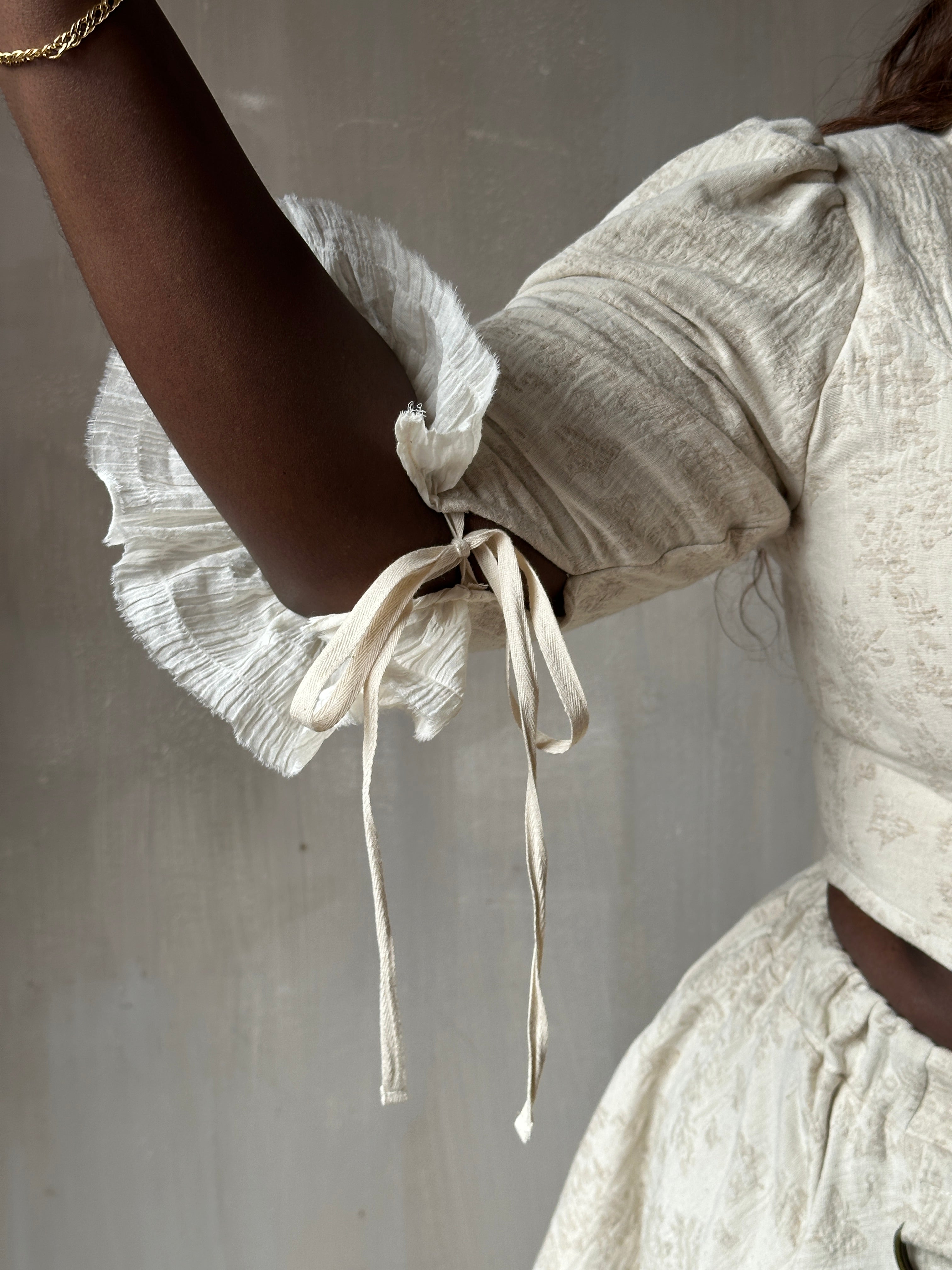 Spring '26: Pastorale Bodice in Antique Floral Ivory Cotton (Pre-Order)