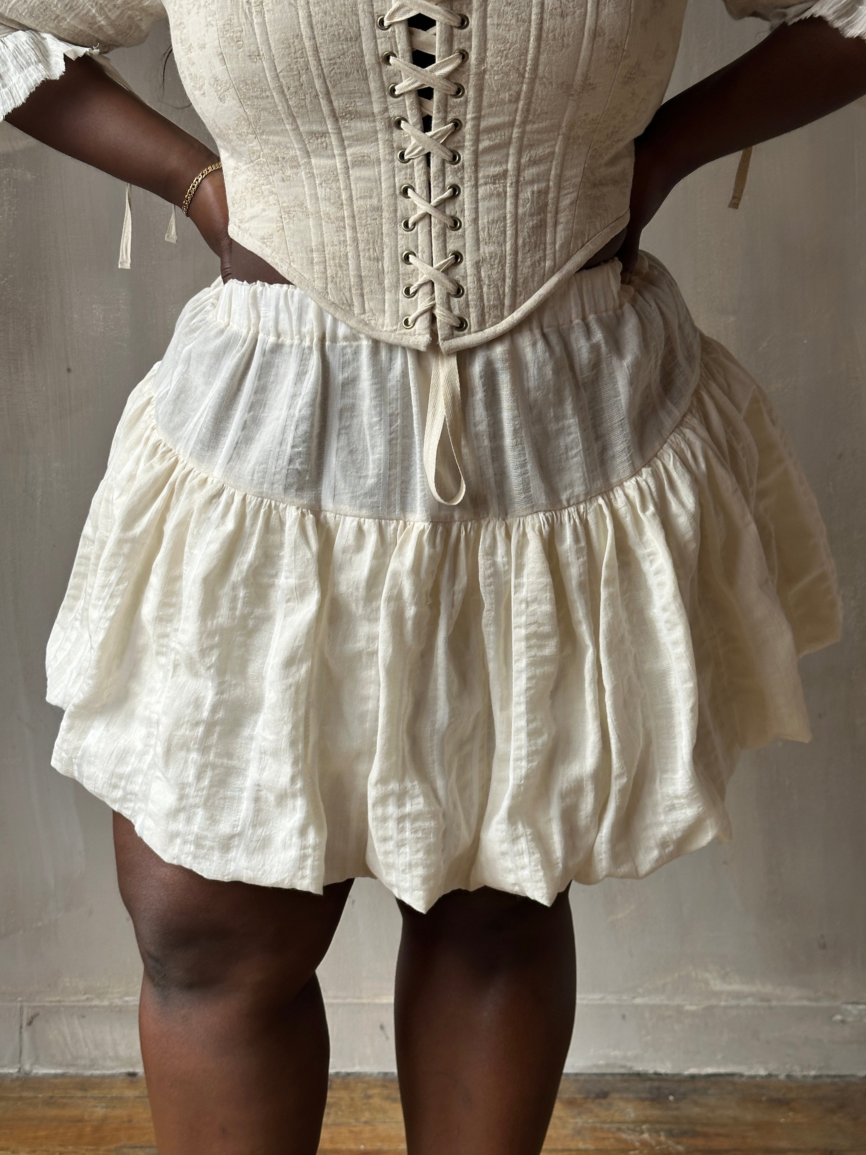 Spring '26: Bubble Skort in Ivory Jacquard Stripe (Pre-Order)