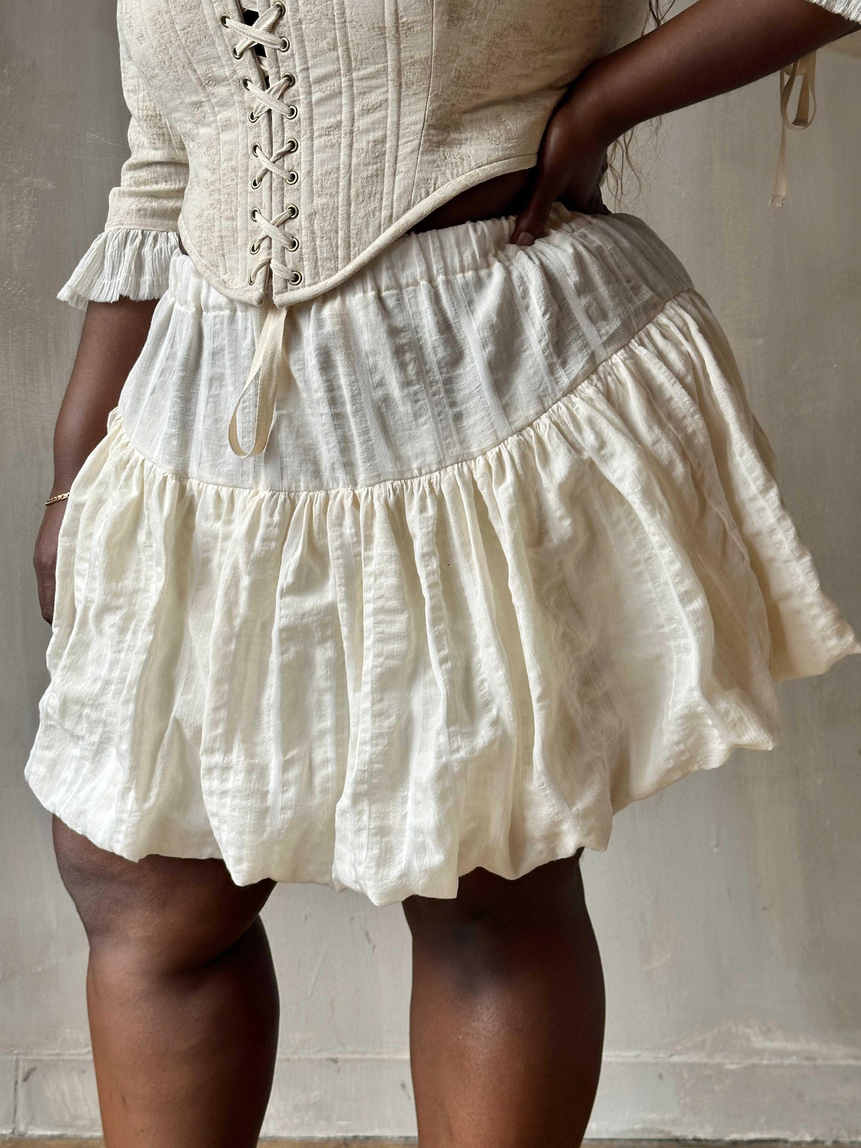 Spring '26: Bubble Skort in Ivory Jacquard Stripe (Pre-Order)