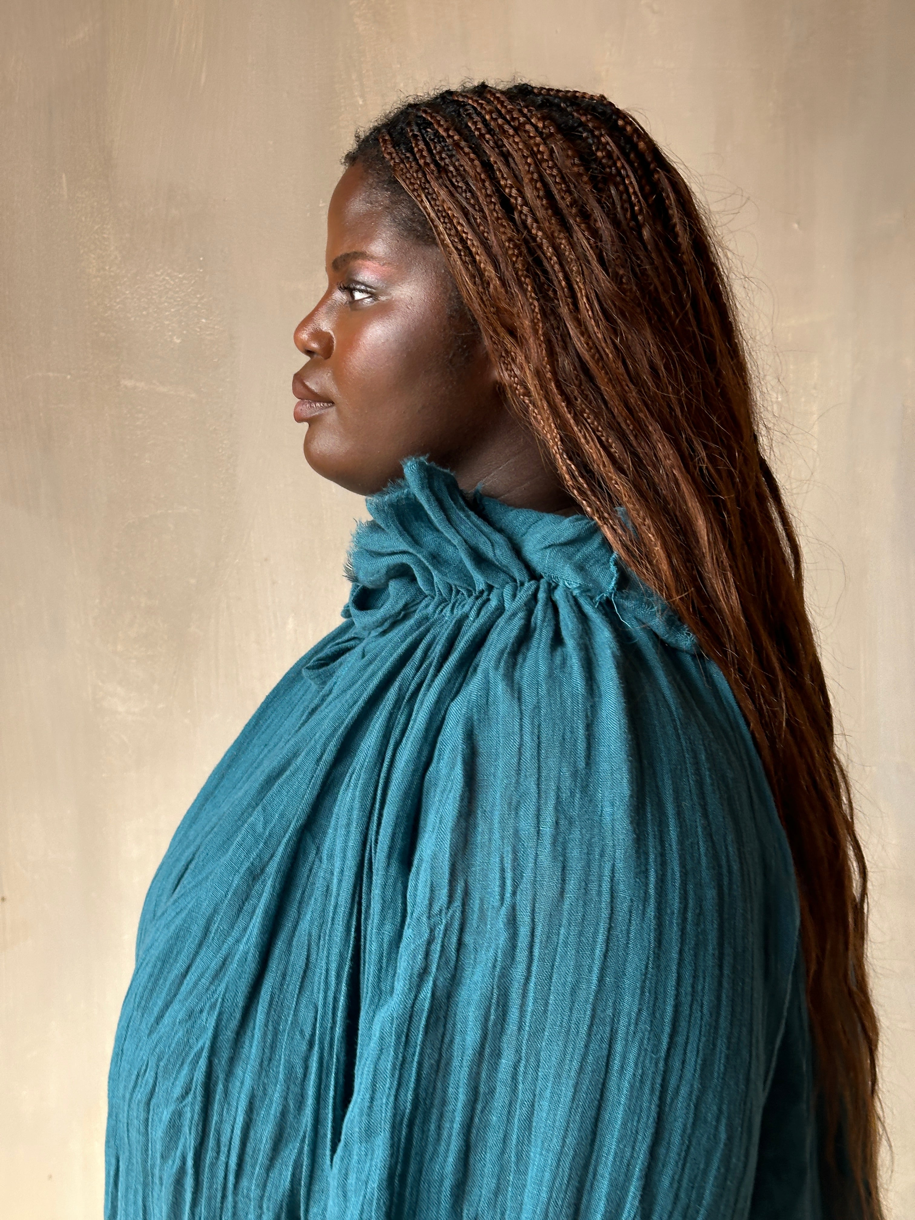 Spring '25: Ultra Maxi Alchemist Chemise in Teal Linen (Pre-Order)