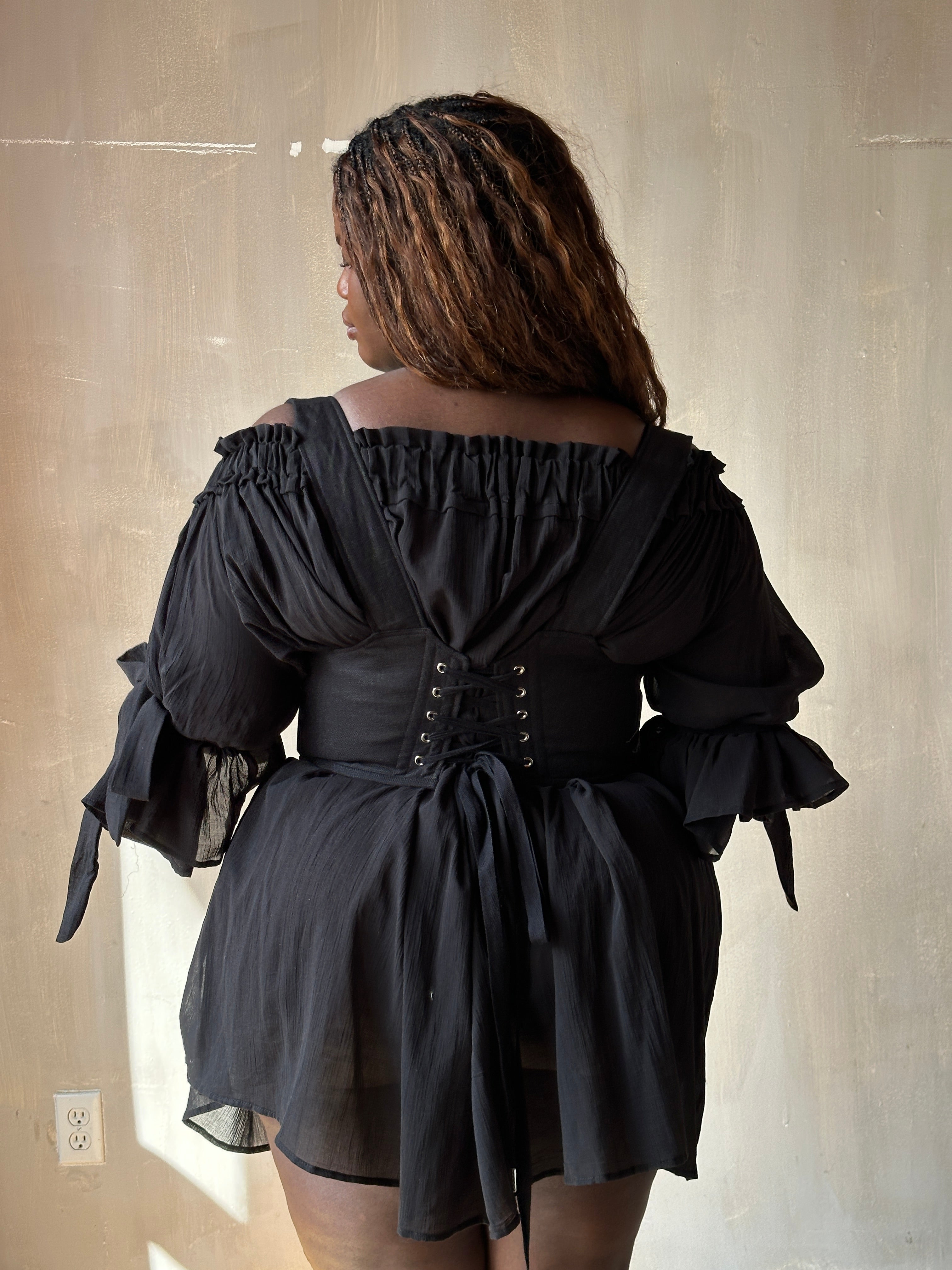 Spring '26: Paperbag Tunic in Black Cotton Voile (Pre-Order)
