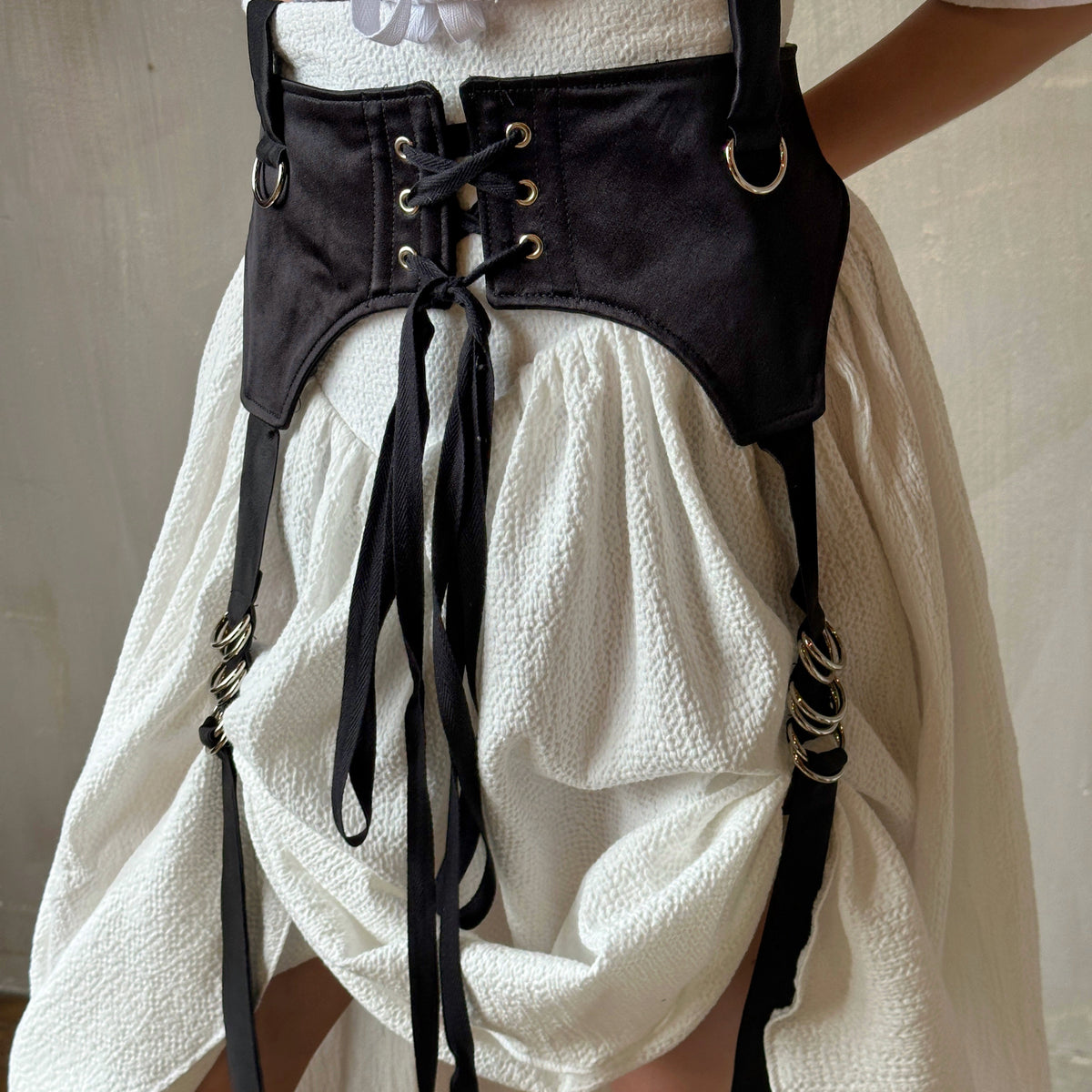 Stockings Stocking Pleated Skirt With Garter Belt Spring '25 Black Satin  Garter/Belt For Skirts