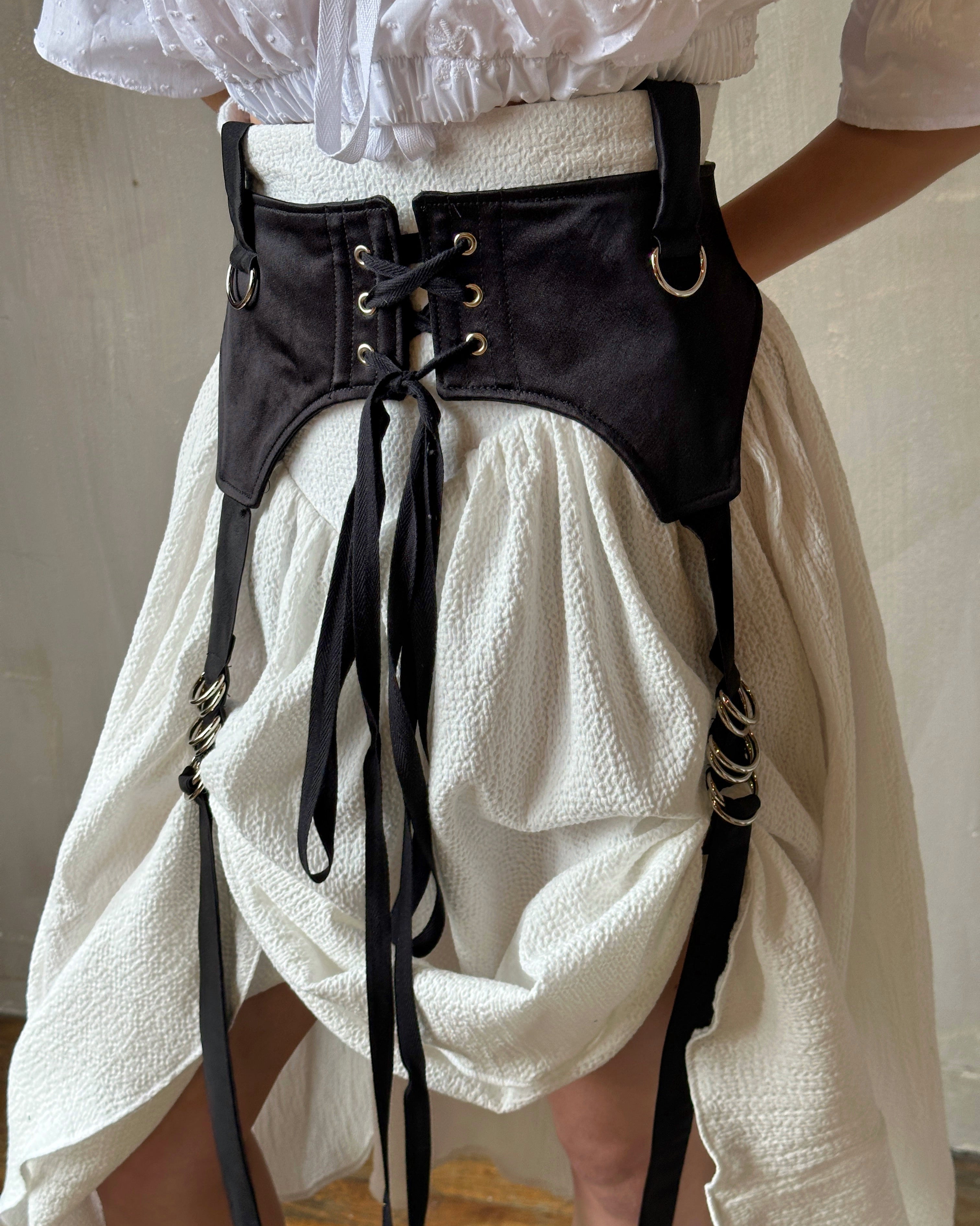 Spring '25: Black Satin Garter/Belt for Skirts (Pre-Order)
