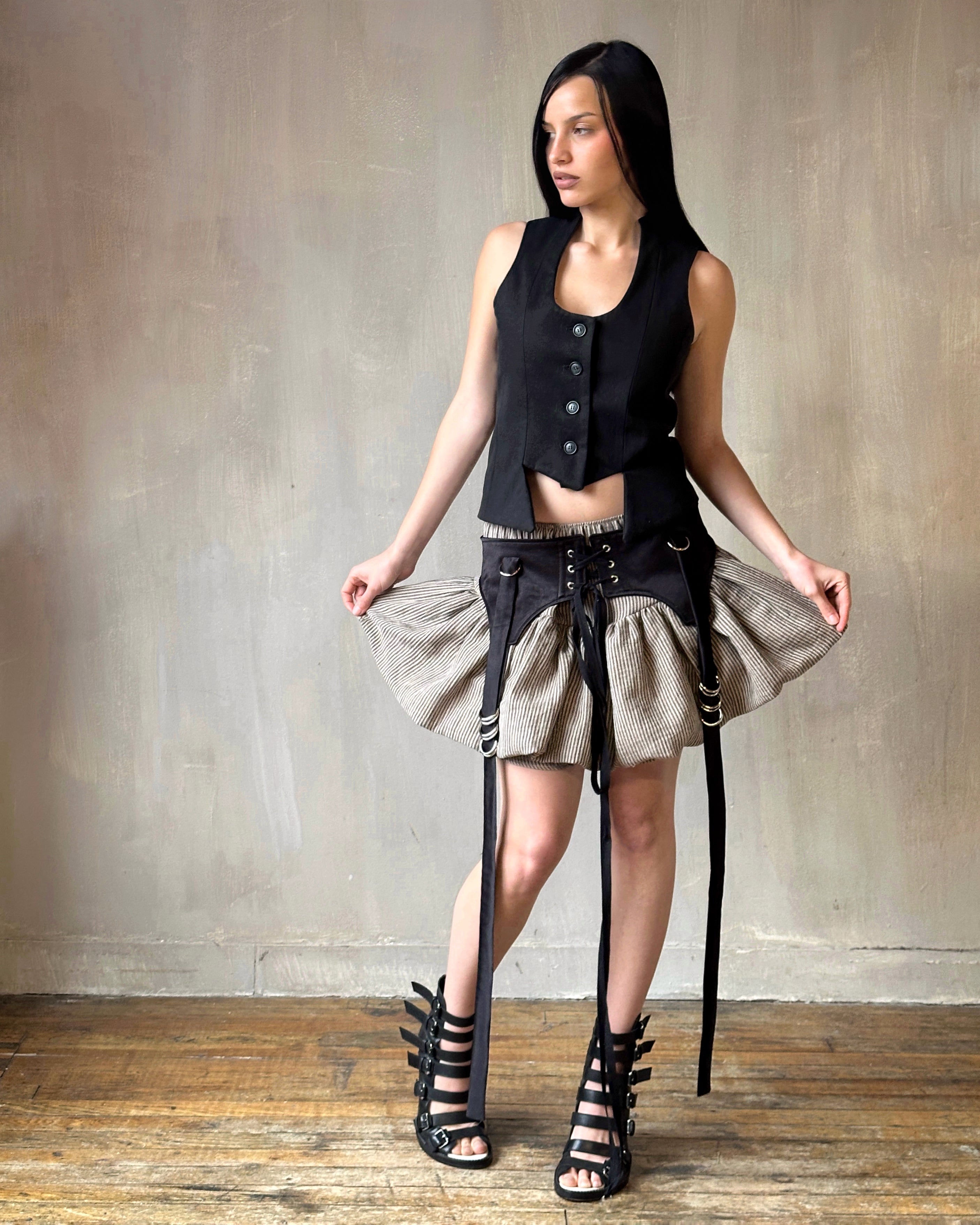 Spring '25: Black Satin Garter/Belt for Skirts (Pre-Order)